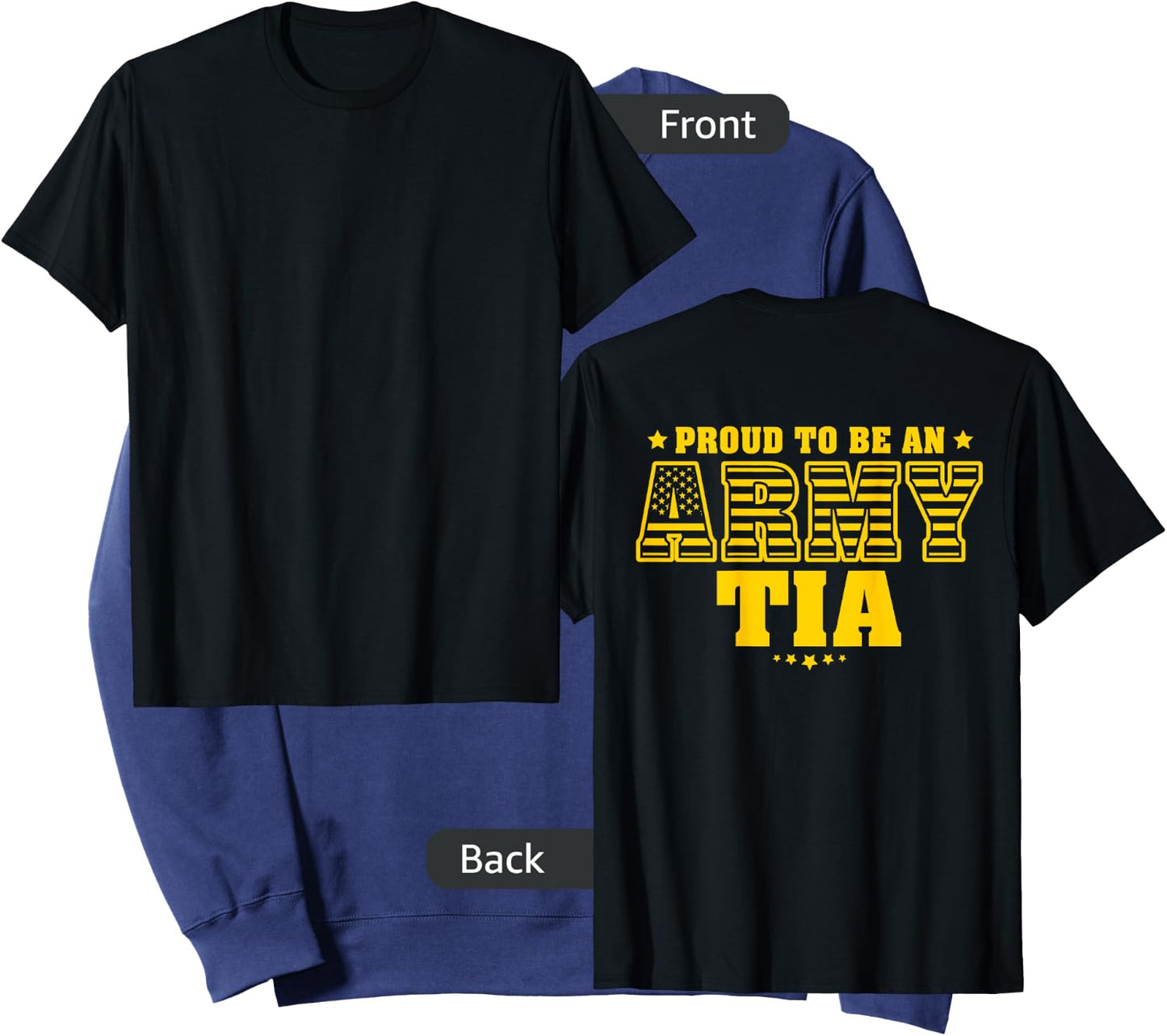 Proud To Be An Army Tia - US Flag Pride Military Aunt Sweatshirt - Sweatshirt | Navy