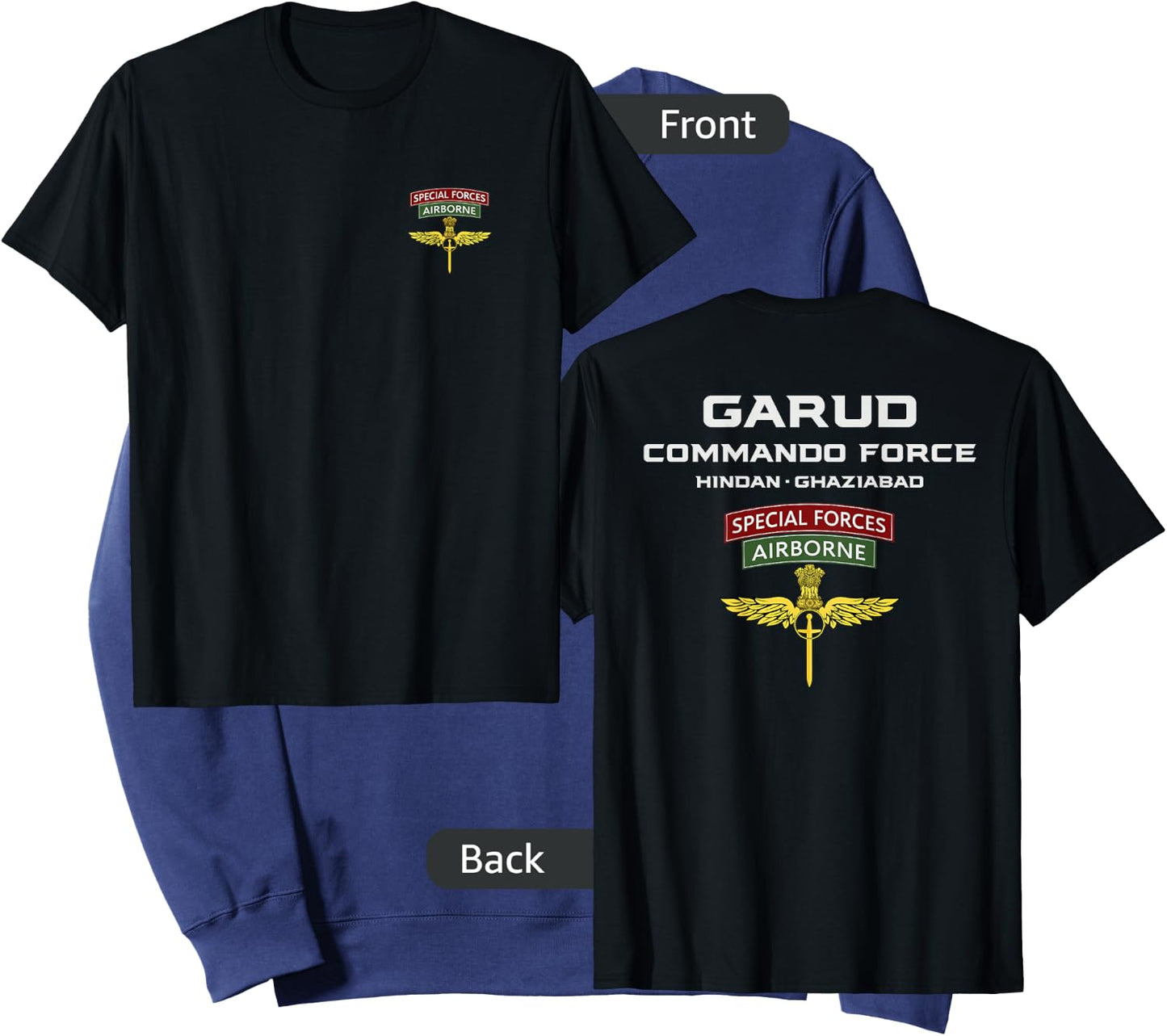 Garud Commando Indian Special Force Army BACKPRINT Sweatshirt - Sweatshirt | Navy