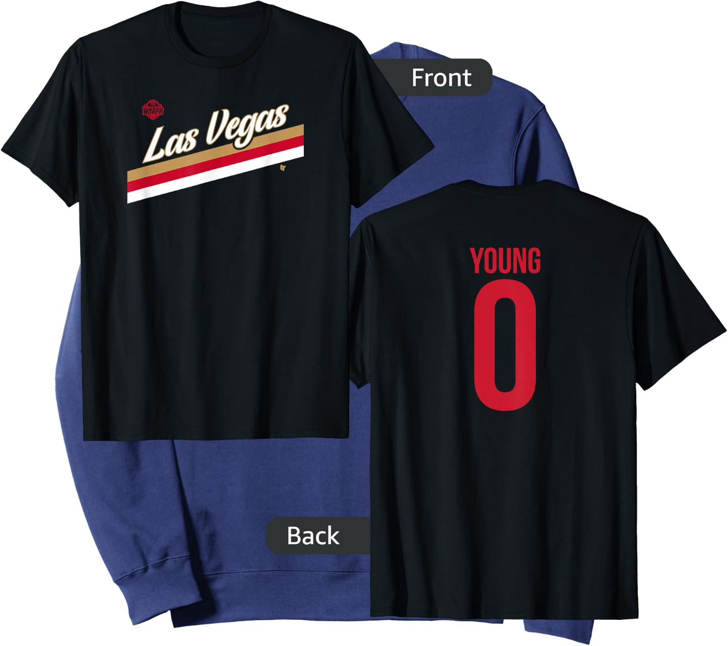Jackie Young 0 - Number on Back - Las Vegas Basketball Sweatshirt - Sweatshirt | Navy