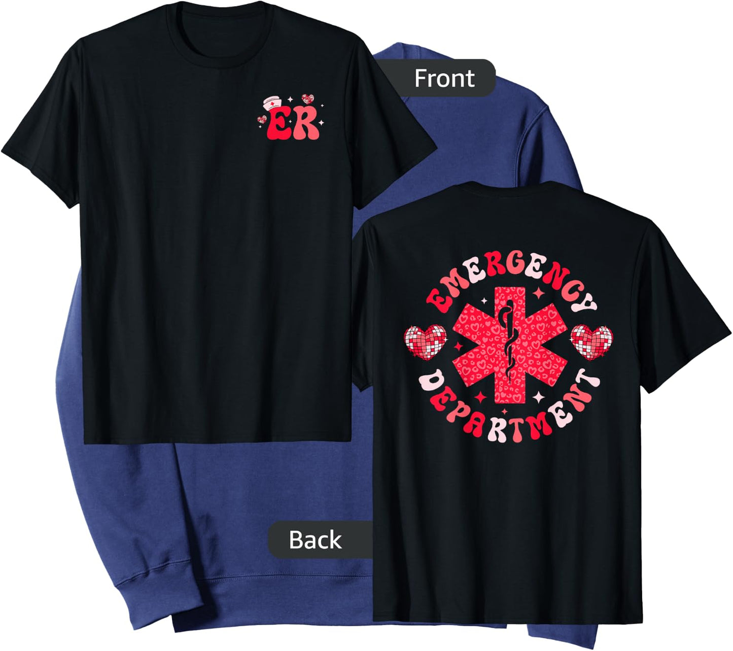 Emergency Department Valentines Day ER Nurse ED Tech Nursing , Small Sweatshirt - Sweatshirt | Navy