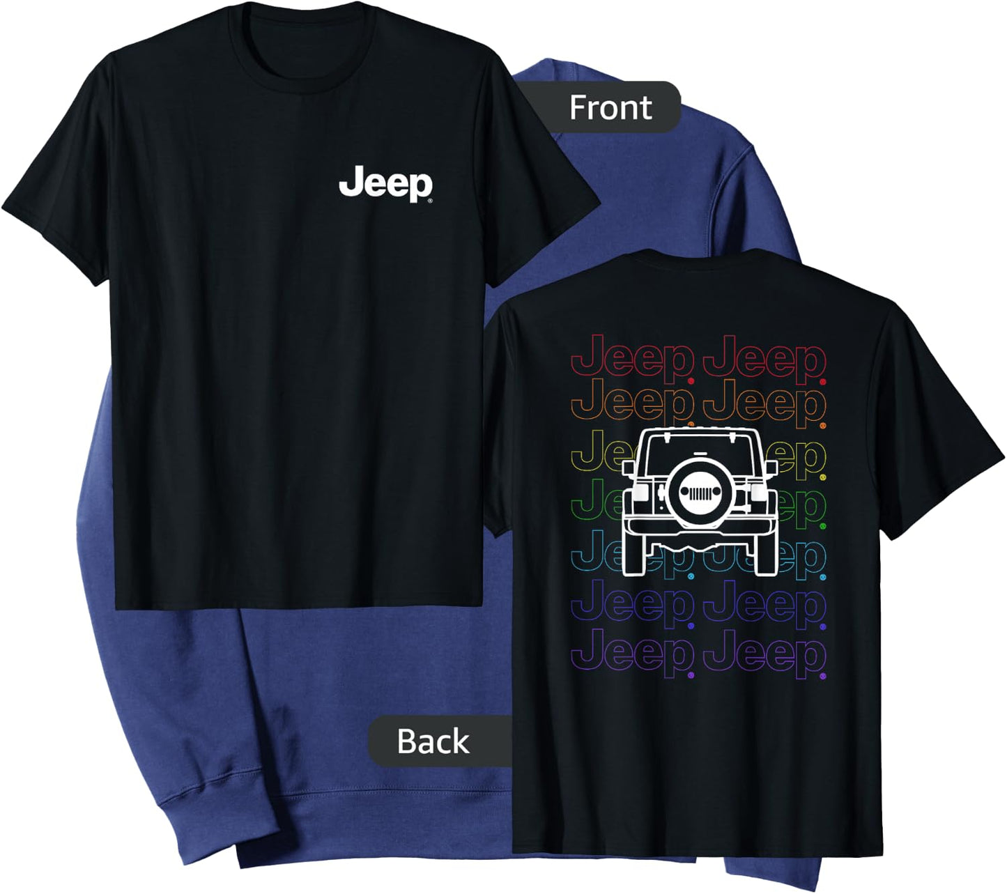 Jeep Pride Repeating Logo - Dark Version (Two-Sided) Sweatshirt - Sweatshirt | Navy