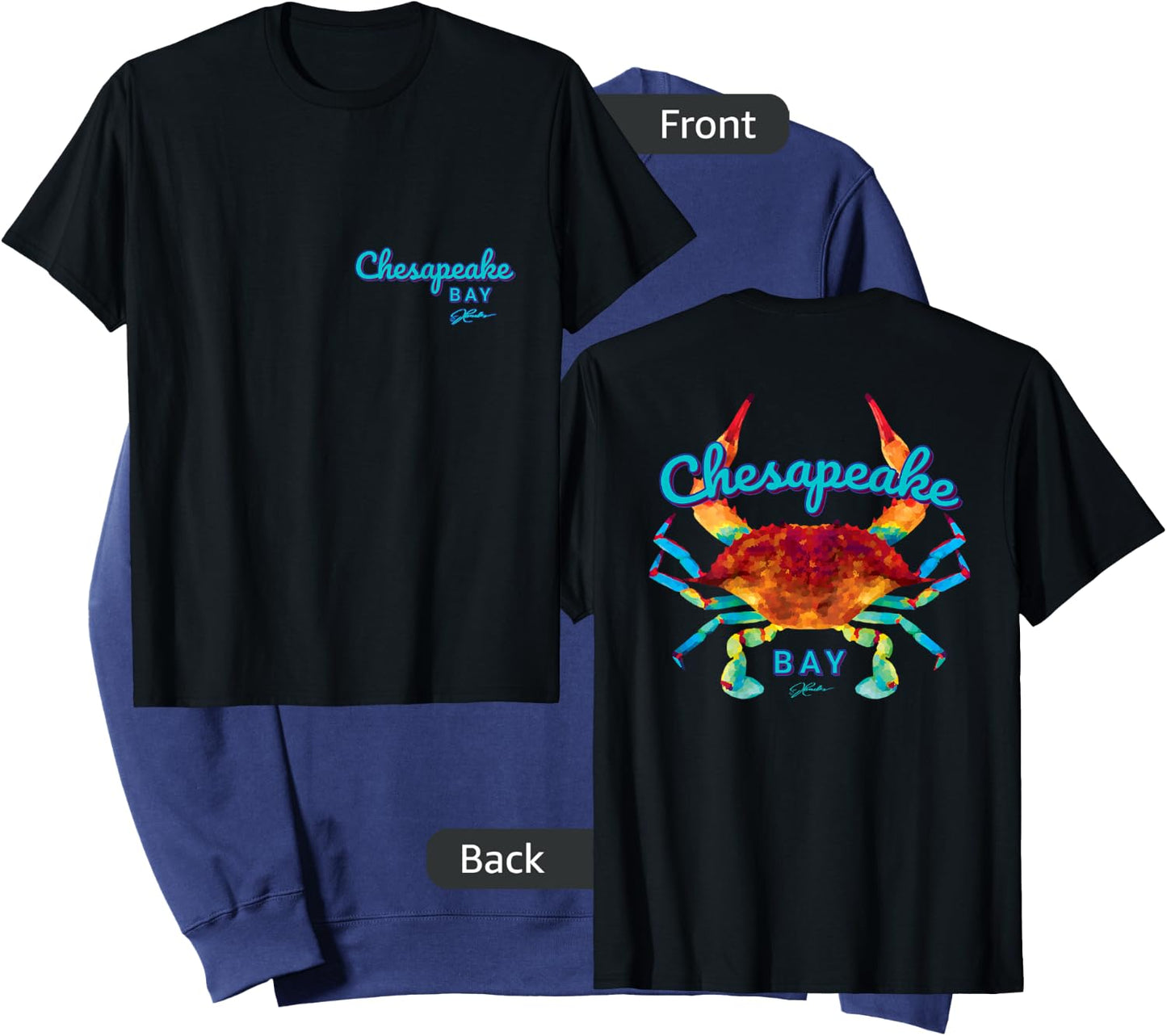 JCombs: Chesapeake Bay Blue Crab (2-Sided) Sweatshirt - Sweatshirt | Navy
