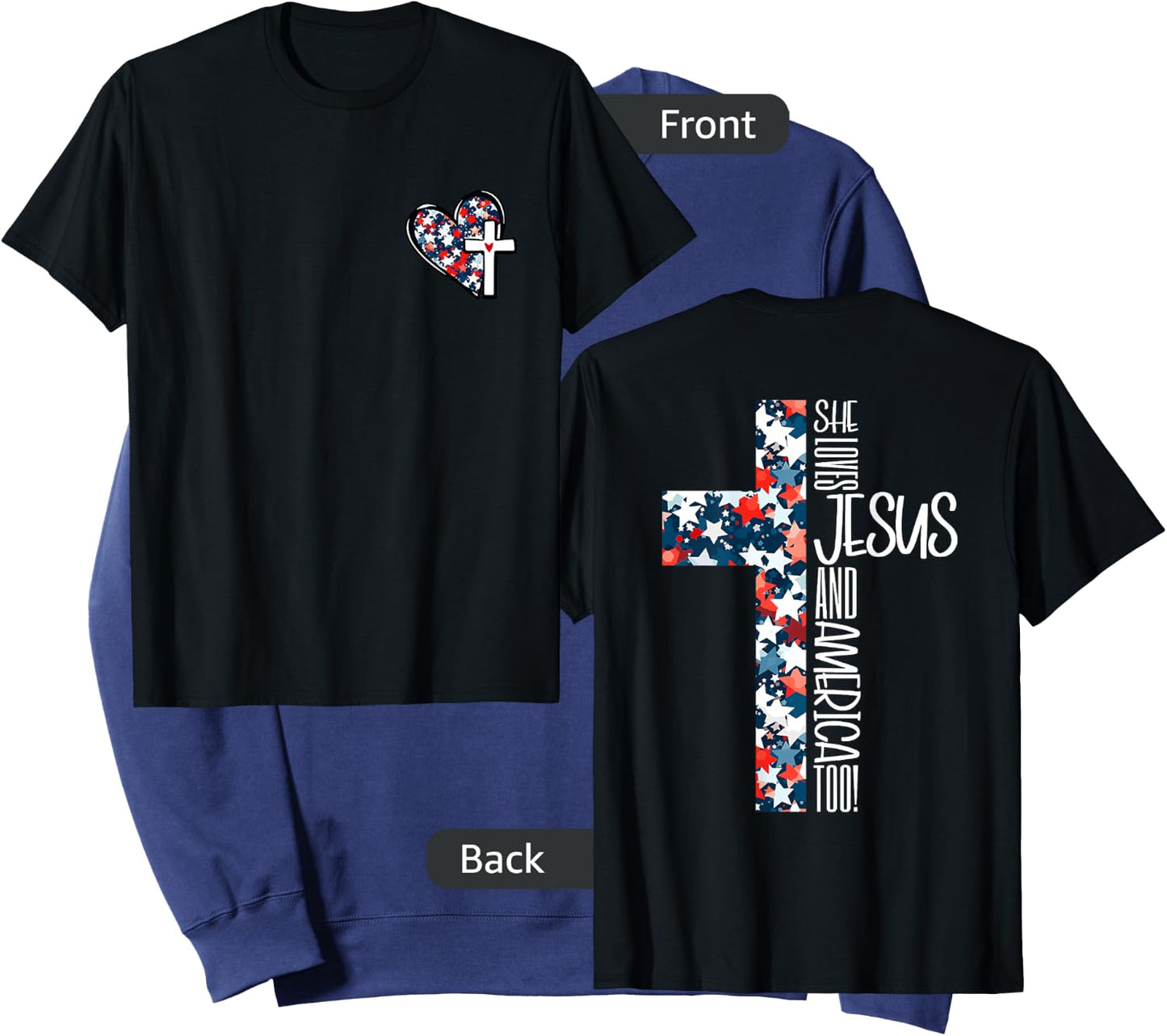She Loves Jesus and America Too Sweatshirt - Sweatshirt | Navy