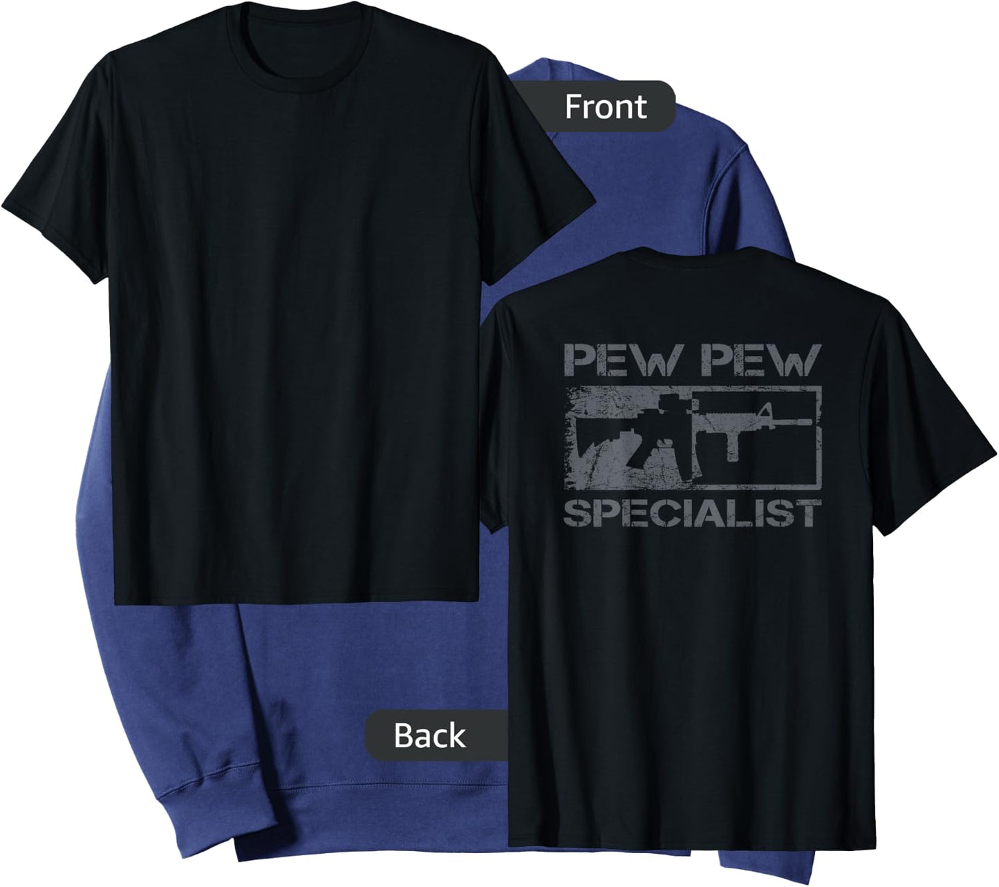 Pew Pew Specialist - Pro Gun 5.56 AR15 Rifle M4 (ON BACK) Sweatshirt - Sweatshirt | Navy