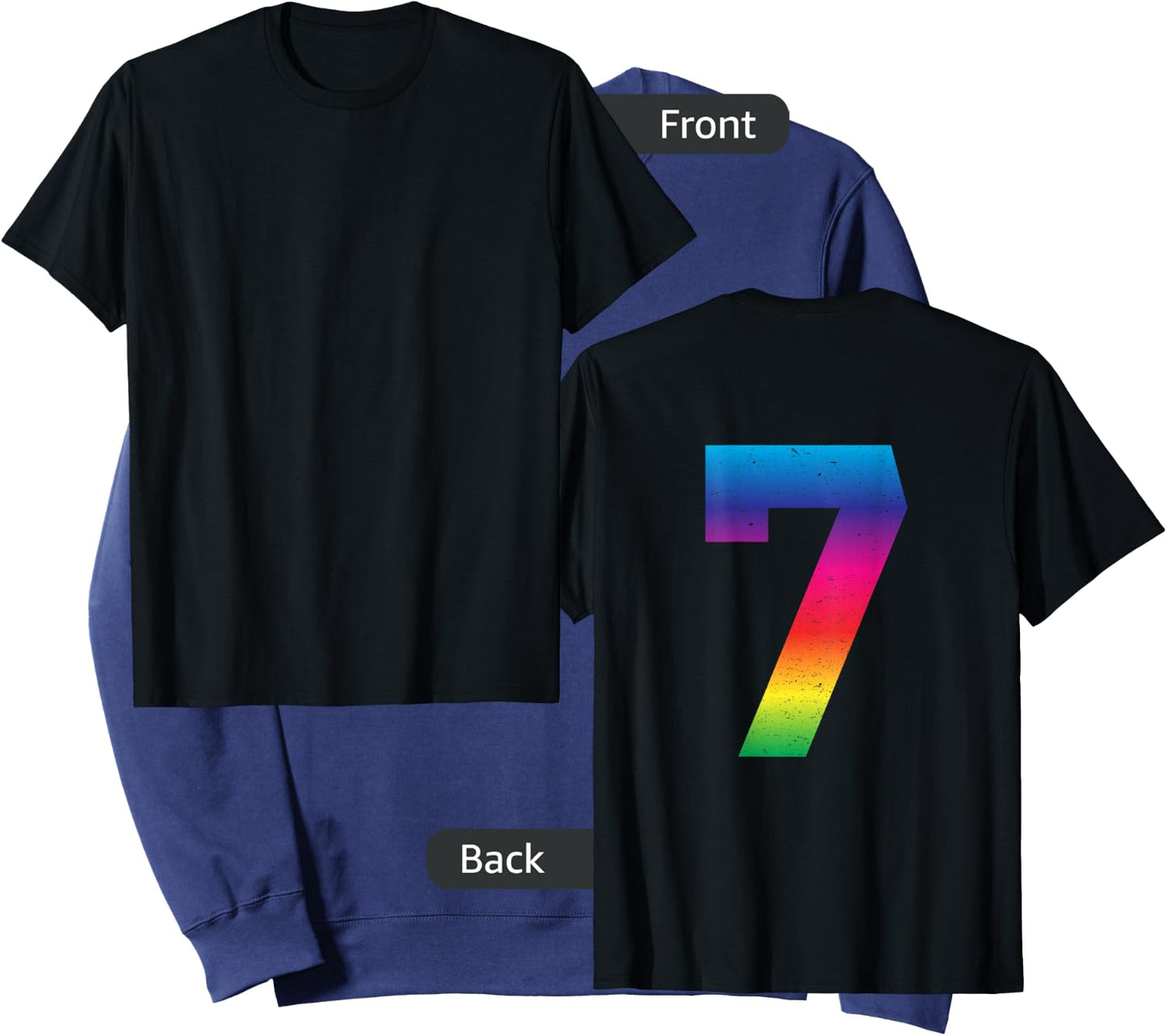 #7 Jersey Uniform Lucky Number Rainbow Sweatshirt - Sweatshirt | Navy