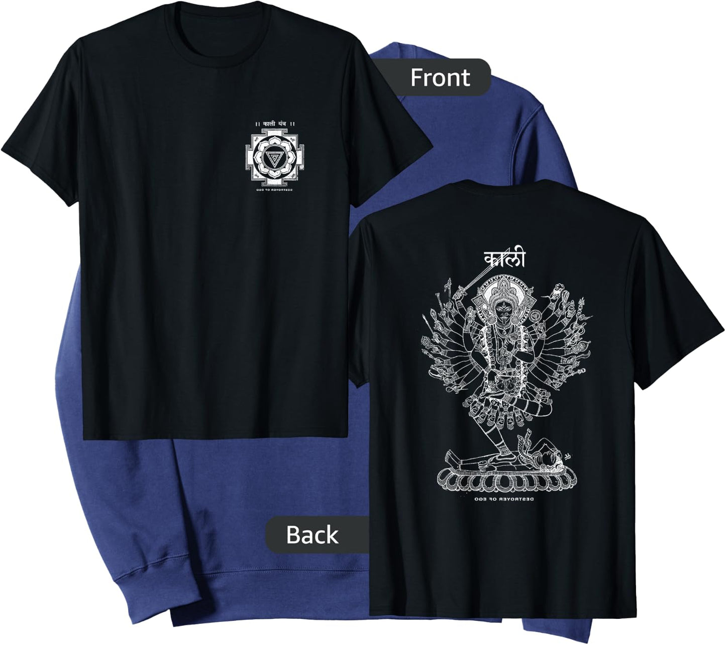 KALI Hindu Goddess, Kali Ma Yantra, Sacred Tantric Thangka Sweatshirt - Sweatshirt | Navy