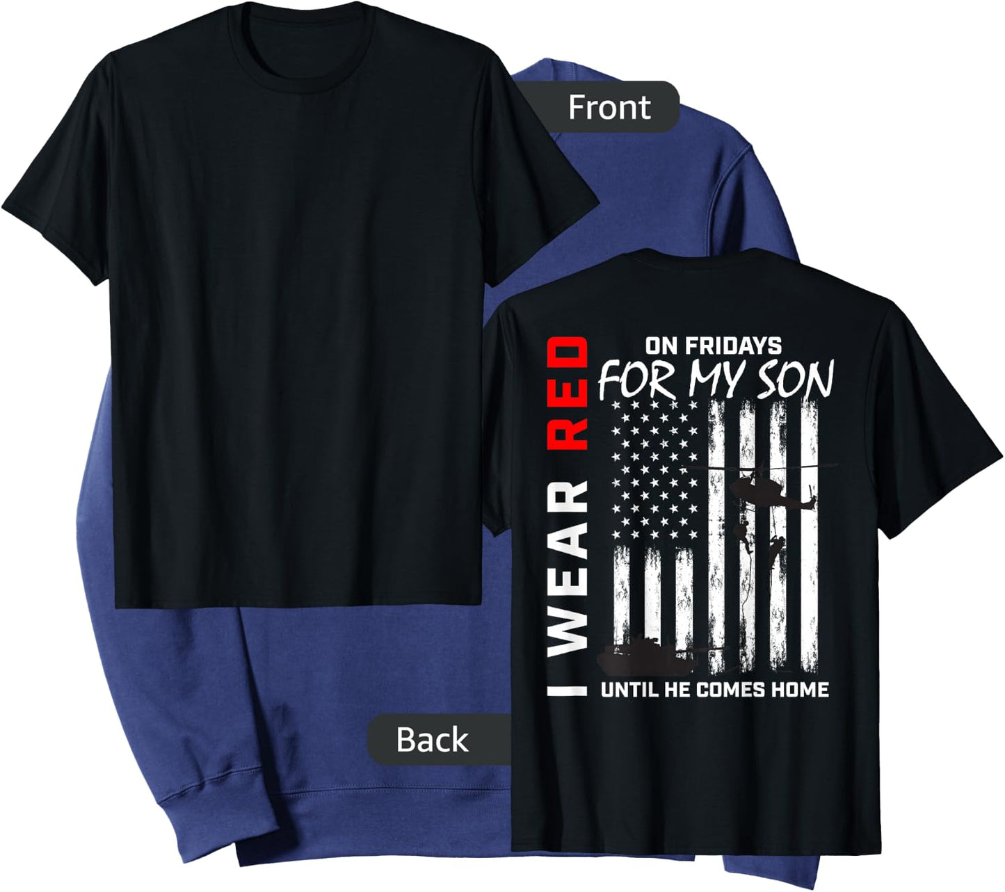 Red Friday Son Military Remember Everyone Deployed USA Flag Men Sweatshirt - Sweatshirt | Navy