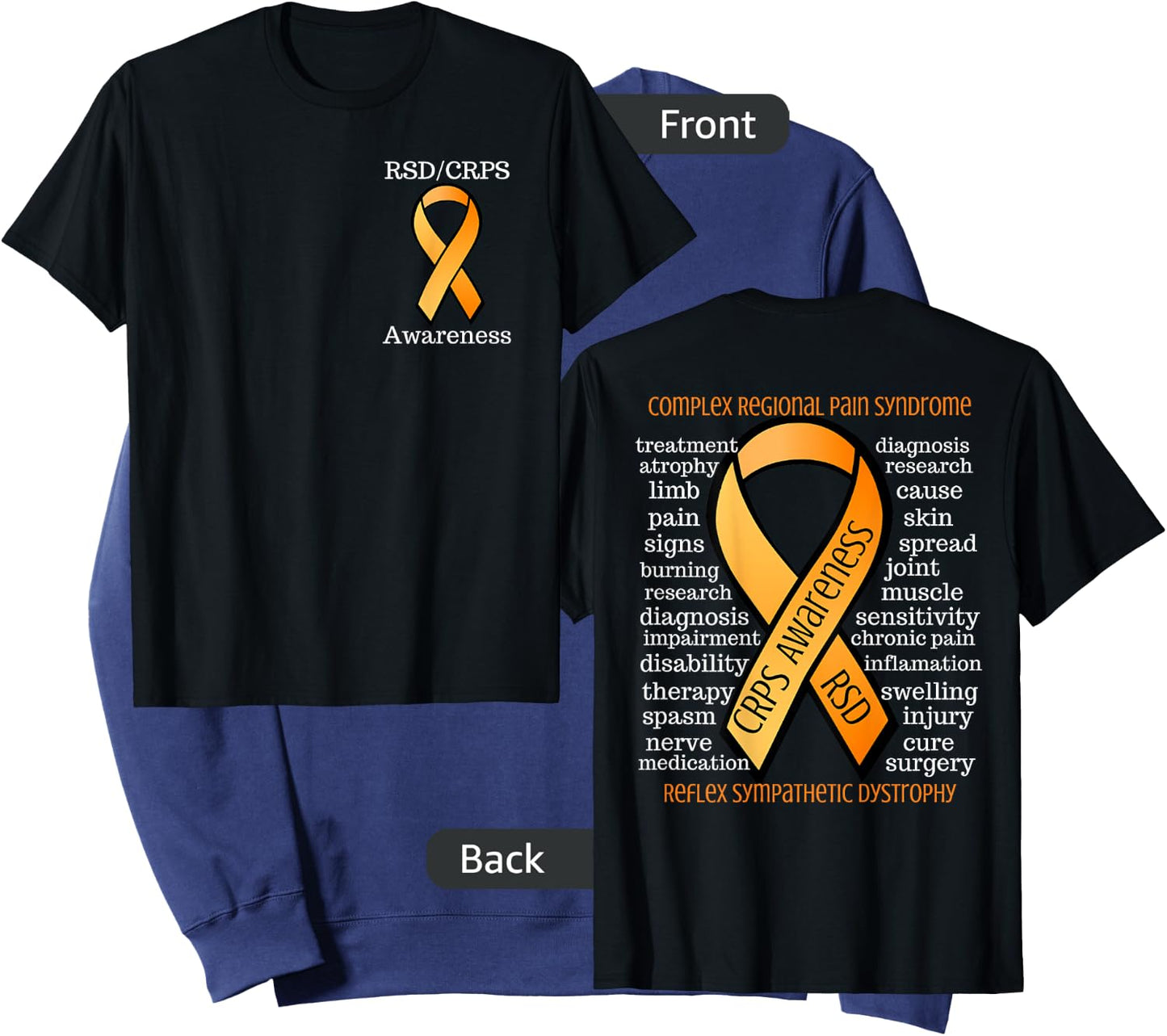 Complex Regional Pain Syndrome CRPS Awareness 2 Sided Sweatshirt - Sweatshirt | Navy