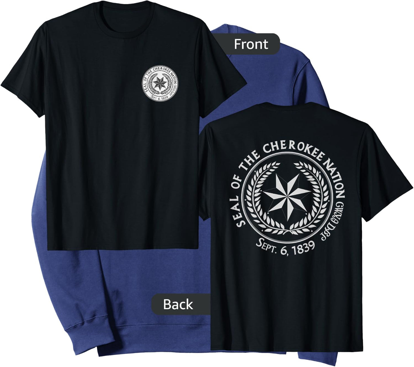 Cherokee Nation Seal Native American Indian Sweatshirt - Sweatshirt | Navy