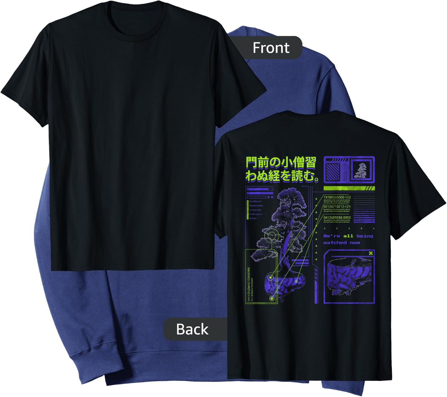 Futuristic waporwave Aesthetic Style digital Nature glitch Sweatshirt - Sweatshirt | Navy