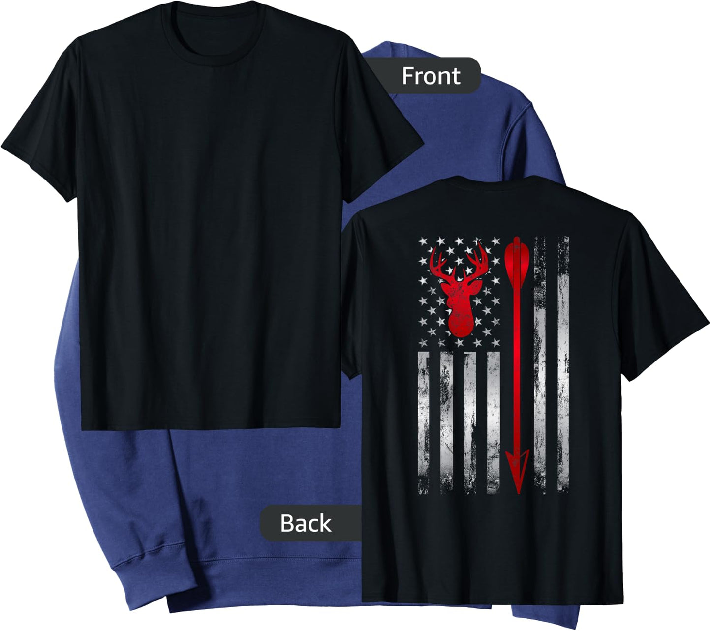 BowHunter Patriotic American USA flag Deer Bow Hunting Sweatshirt - Sweatshirt | Navy
