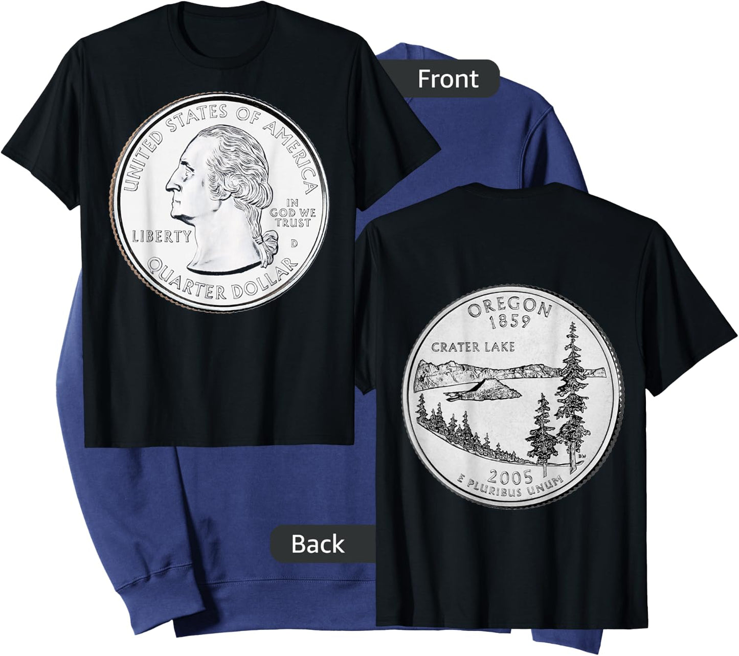 Oregon USA Quarter Dollar America United States Sweatshirt - Sweatshirt | Navy