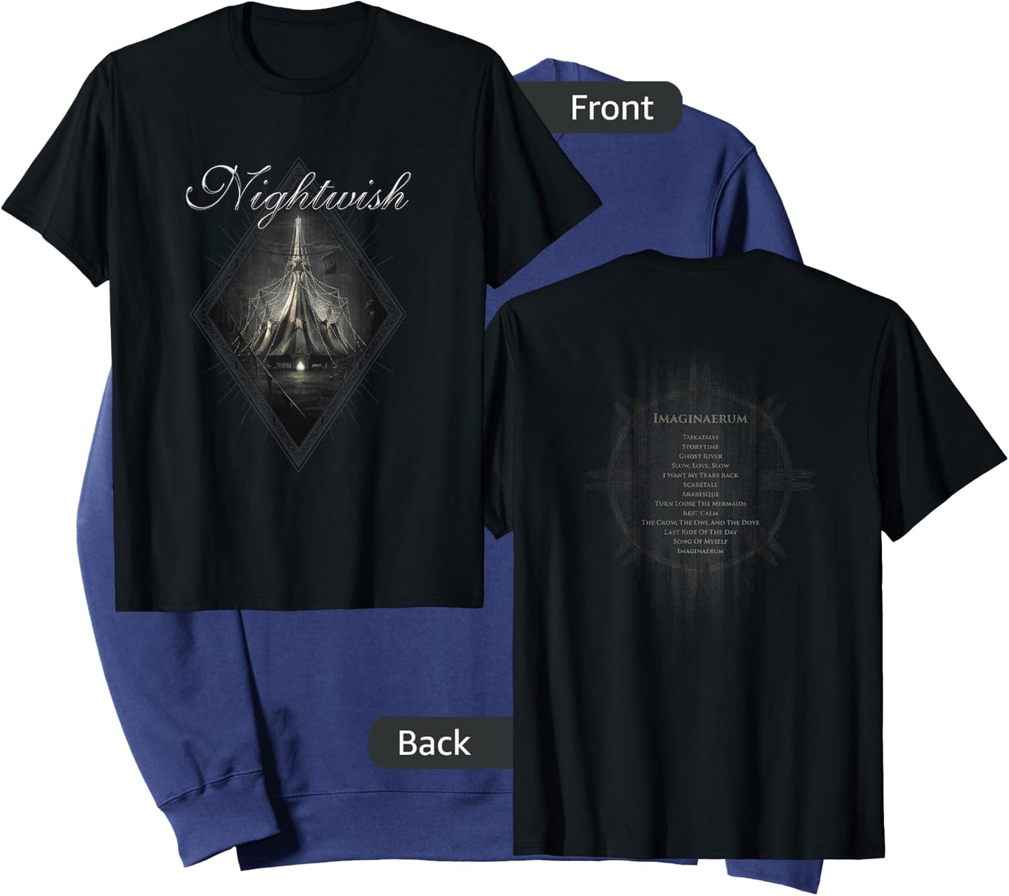 Imaginaerum (album cover + Nightwish logo + tracklist) Sweatshirt - Sweatshirt | Navy