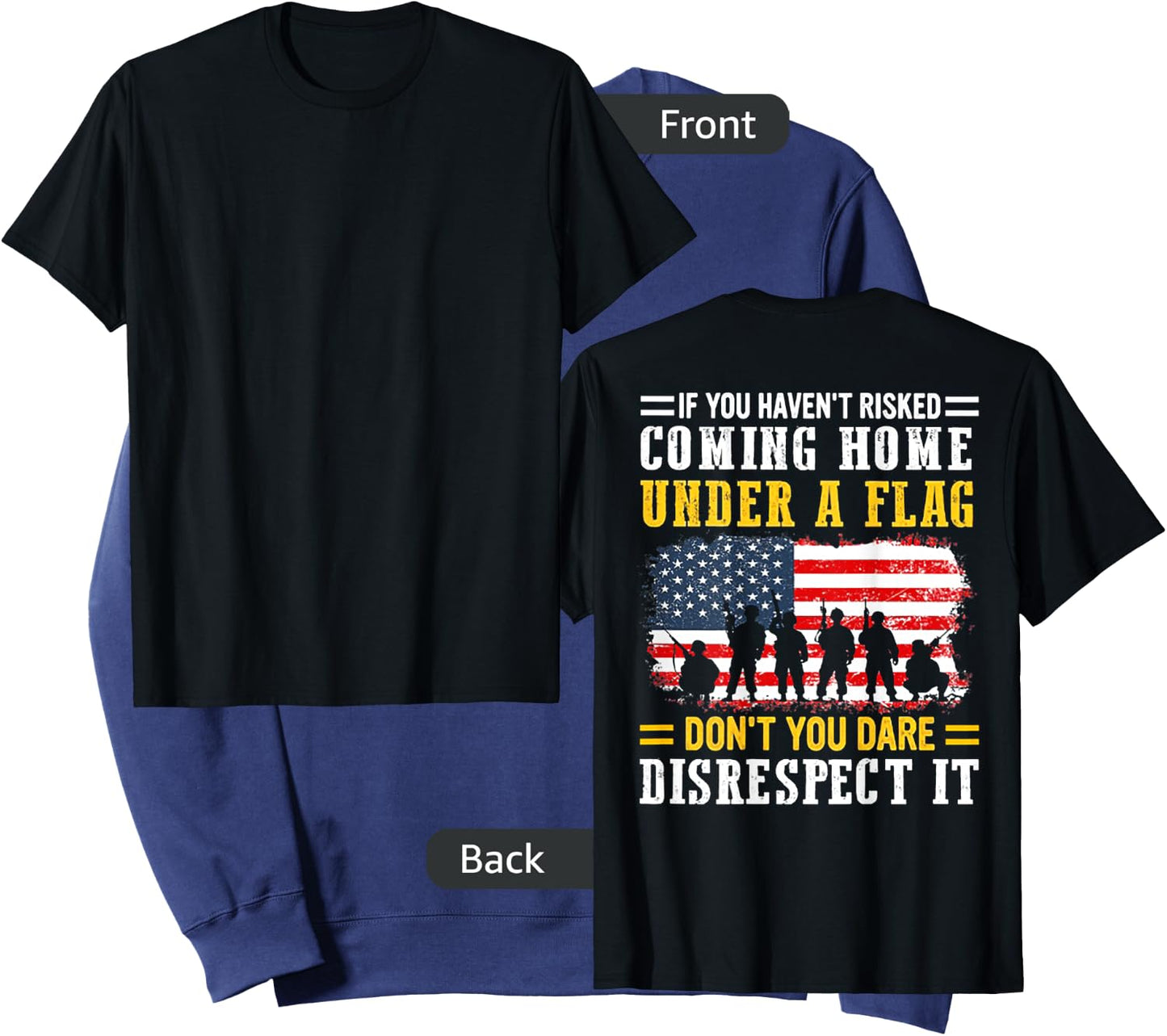 If You Haven't Risked Coming Home Under A Flag (on back) Sweatshirt - Sweatshirt | Navy