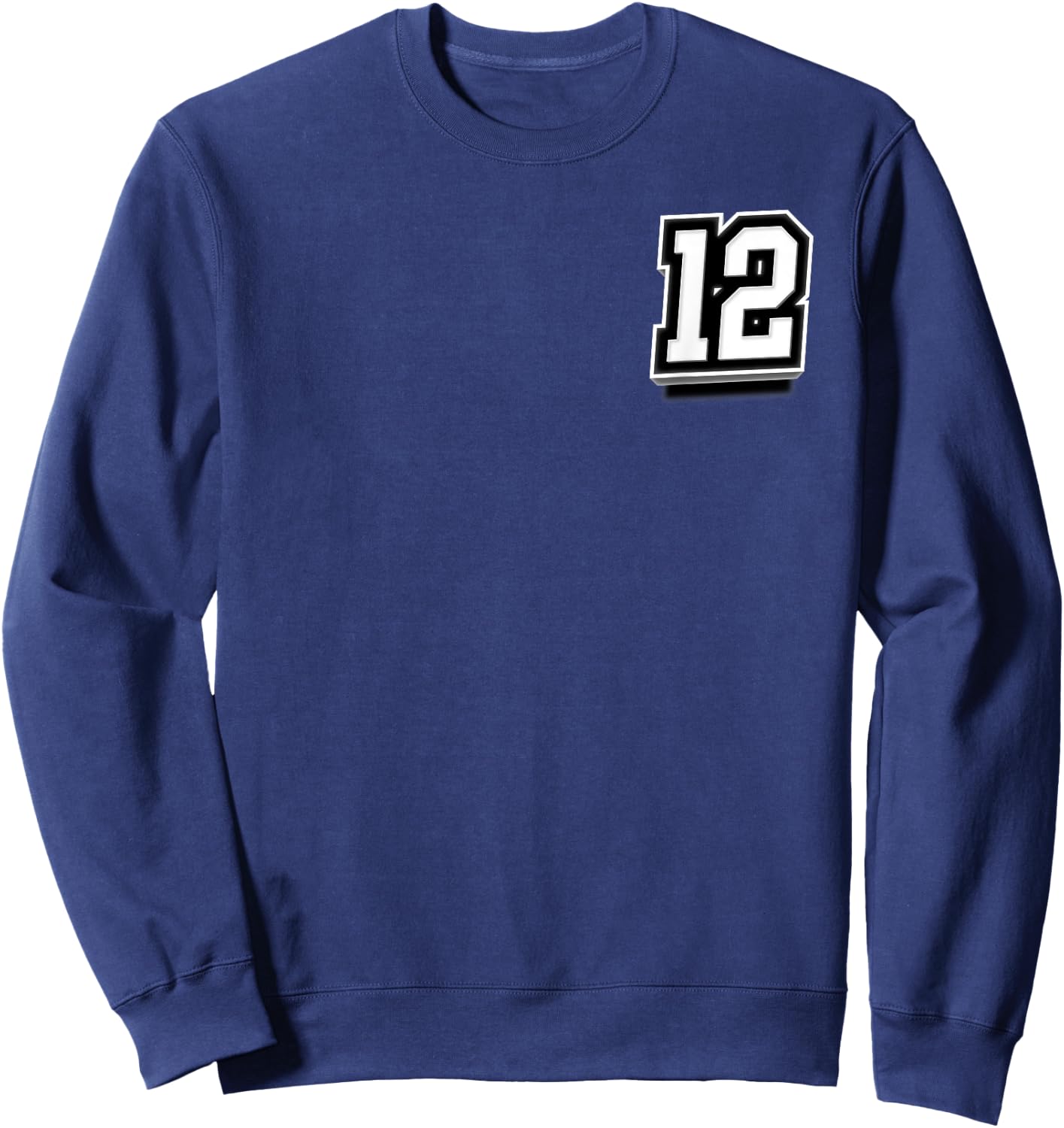 Number 12 Sports Team Fan Minimalist Sweatshirt - Sweatshirt | Navy