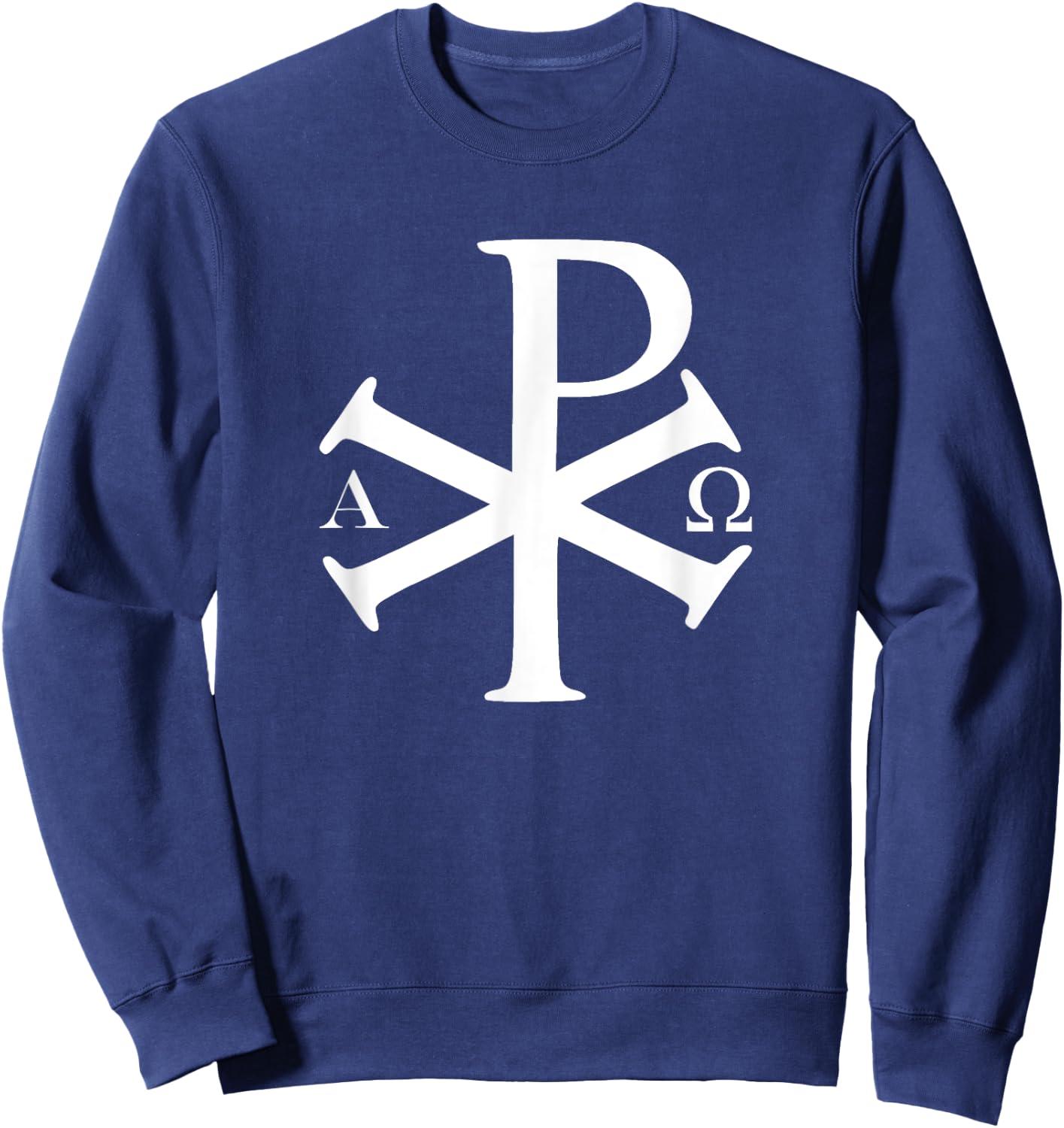 Christian History Alpha Omega Chi Rho byzantine Christianity Sweatshirt - Sweatshirt | Navy