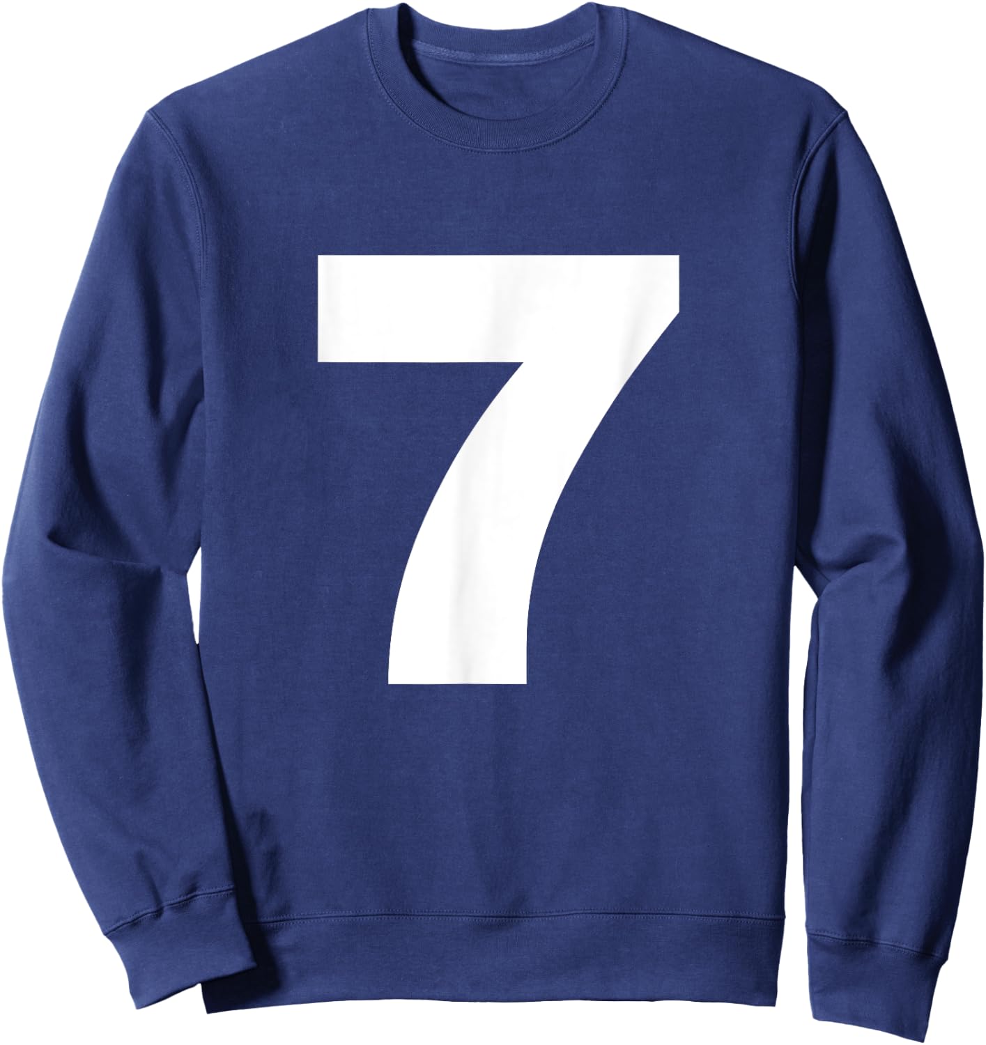 Bold Number Seven 7 - Big Font Symbol Character Figure Sweatshirt - Sweatshirt | Navy