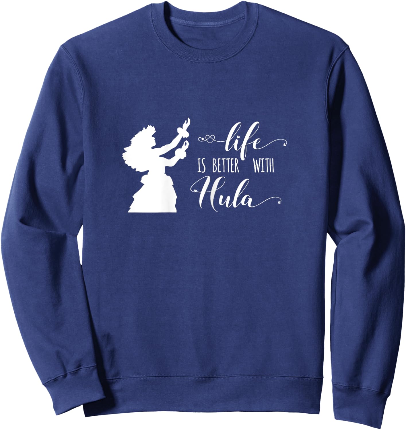 Hawaiian Shirt Hula Art Dancer Image Sweatshirt - Sweatshirt | Navy