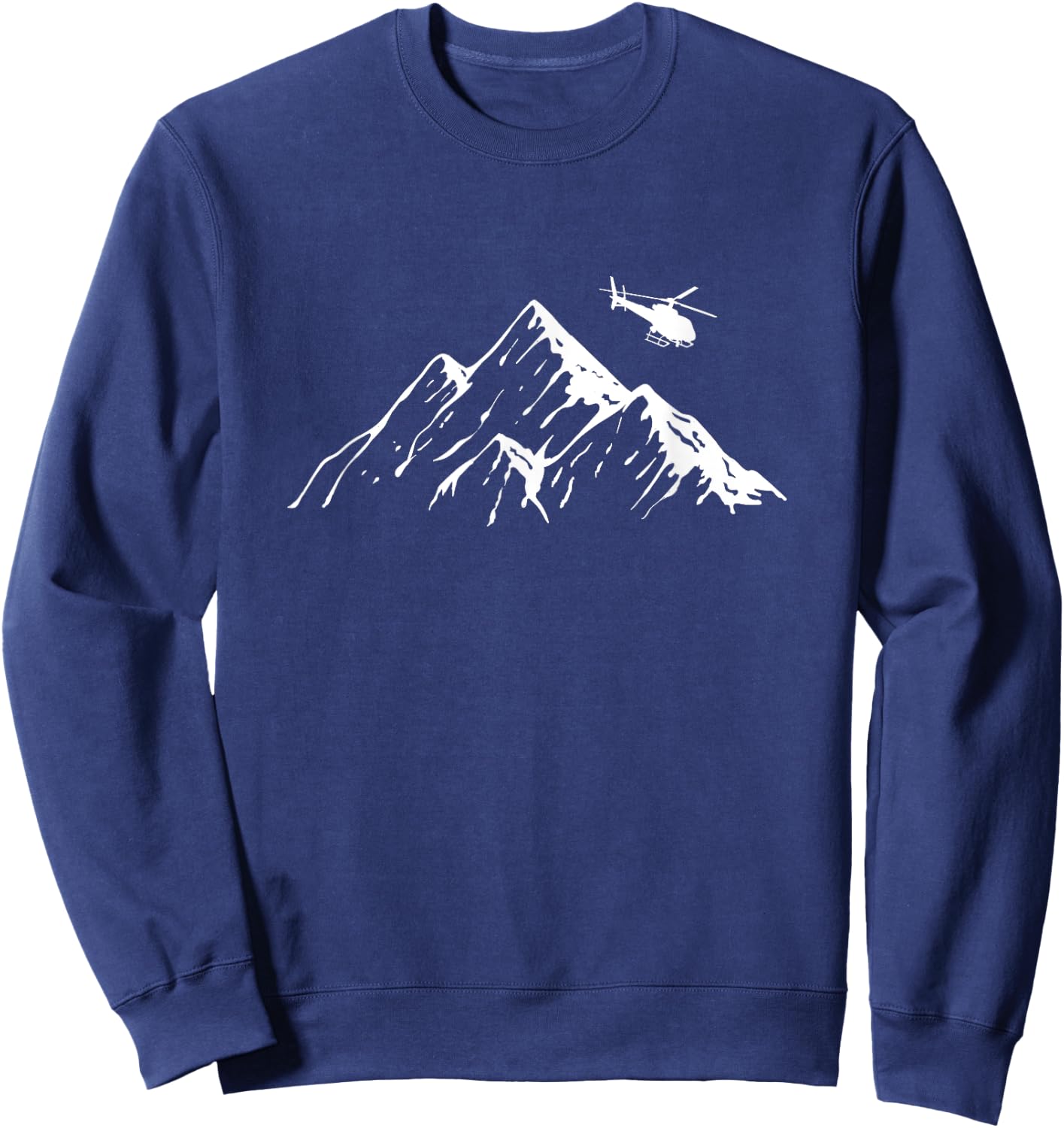 Helicopter Mountains Heli Copter Pilot Aviation Flight Sweatshirt - Sweatshirt | Navy