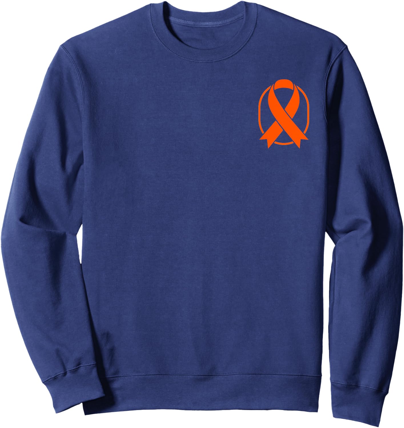Orange Cancer Ribbon Leukemia Cancer Awareness Sweatshirt - Sweatshirt | Navy