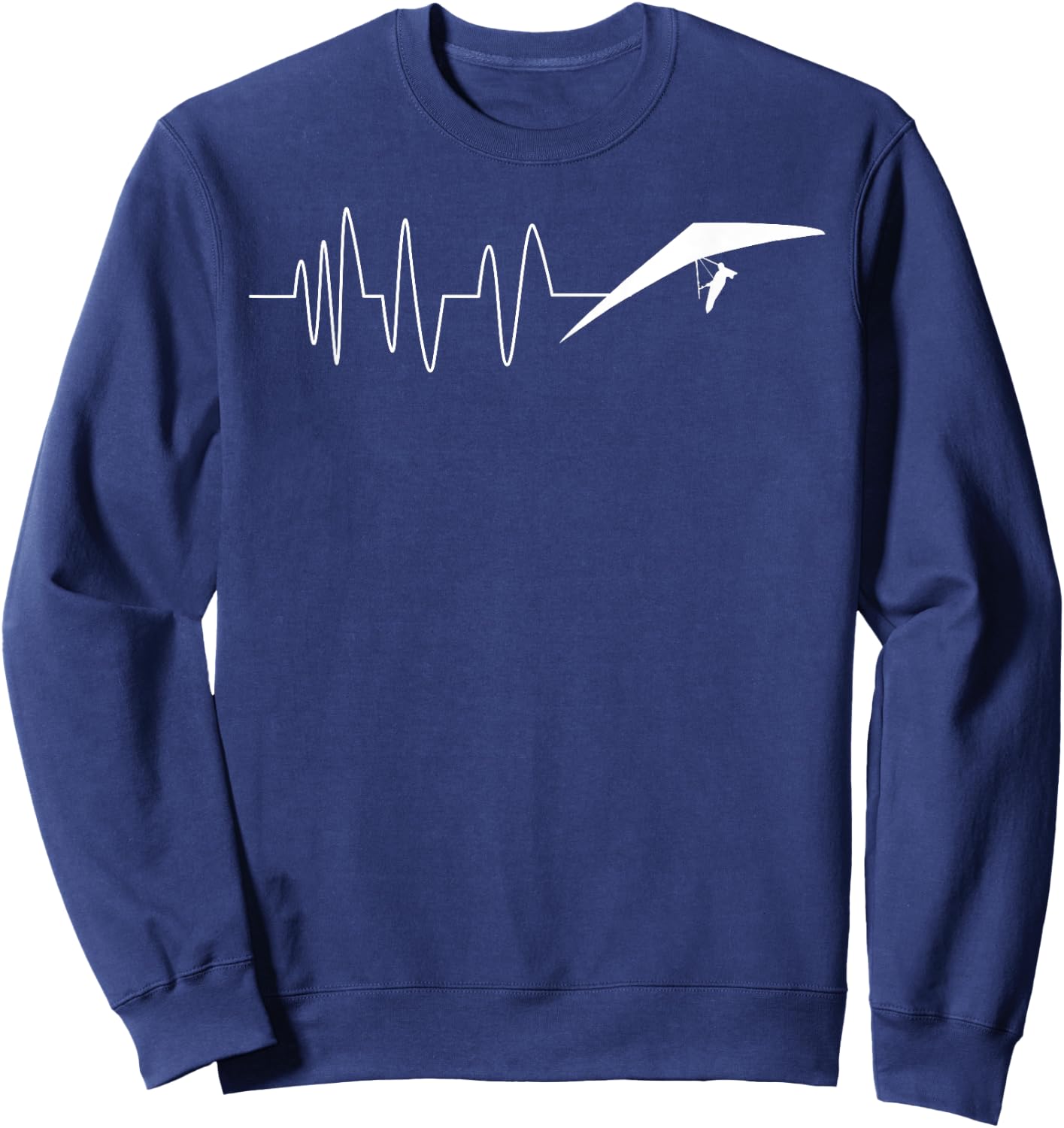 Heartbeat Heart Rate Heart Line Dragon Flying Sailor Fun Sweatshirt - Sweatshirt | Navy