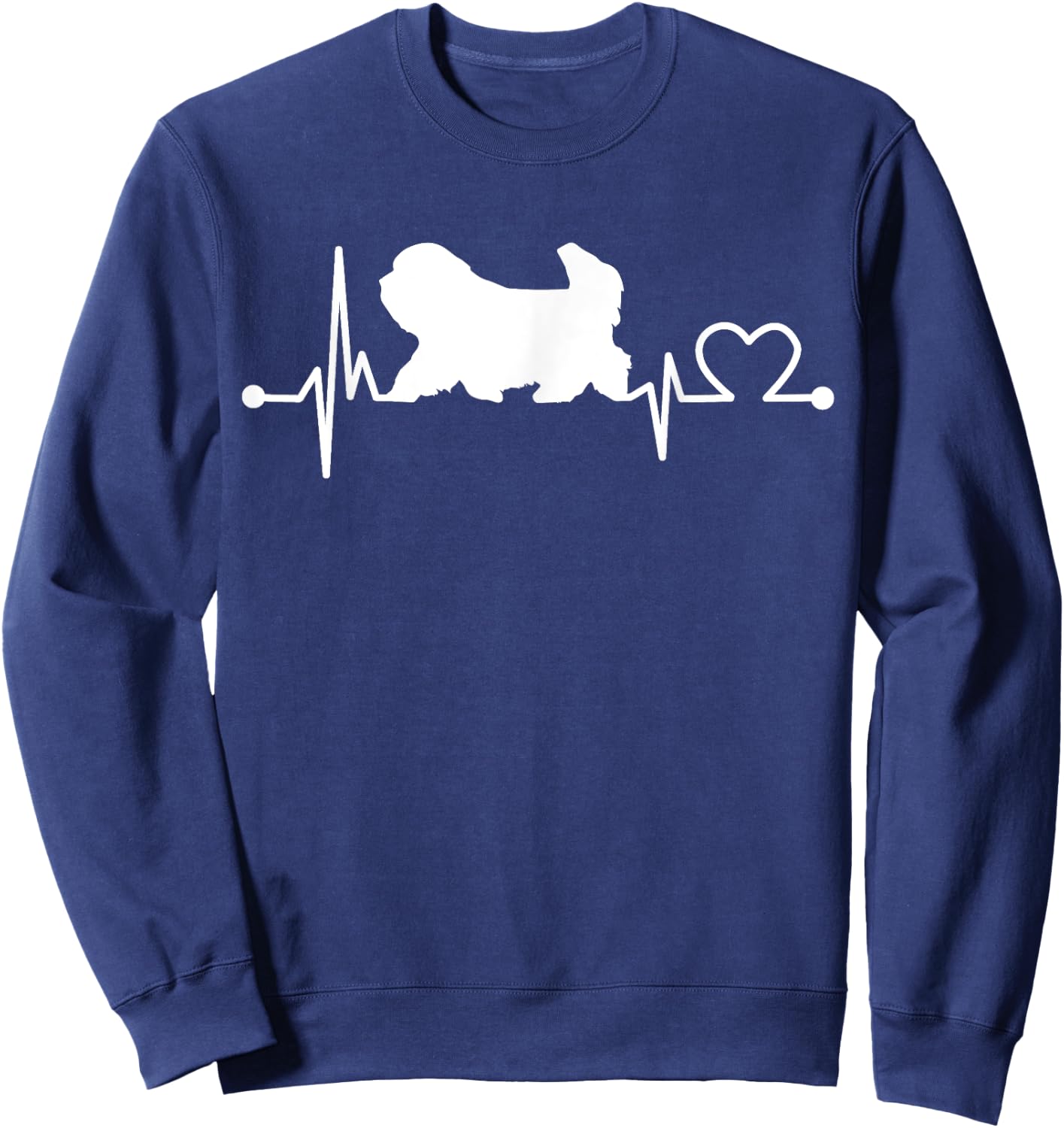 Coton De Tulear Heartbeat Funny Dog Pet Gift Kid/Women/Men Sweatshirt - Sweatshirt | Navy
