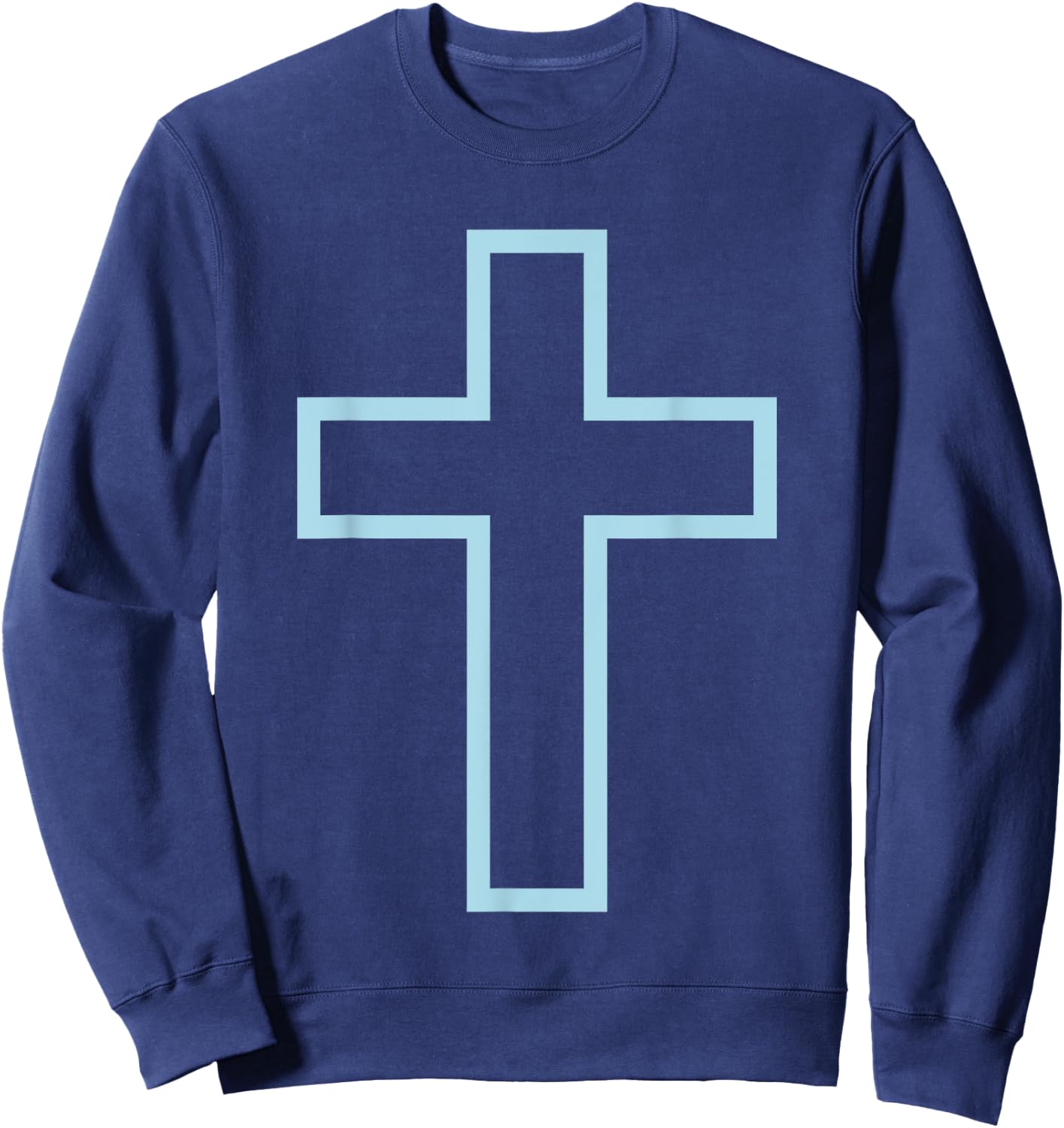 Baby Blue Cross Outline Sweatshirt - Sweatshirt | Navy