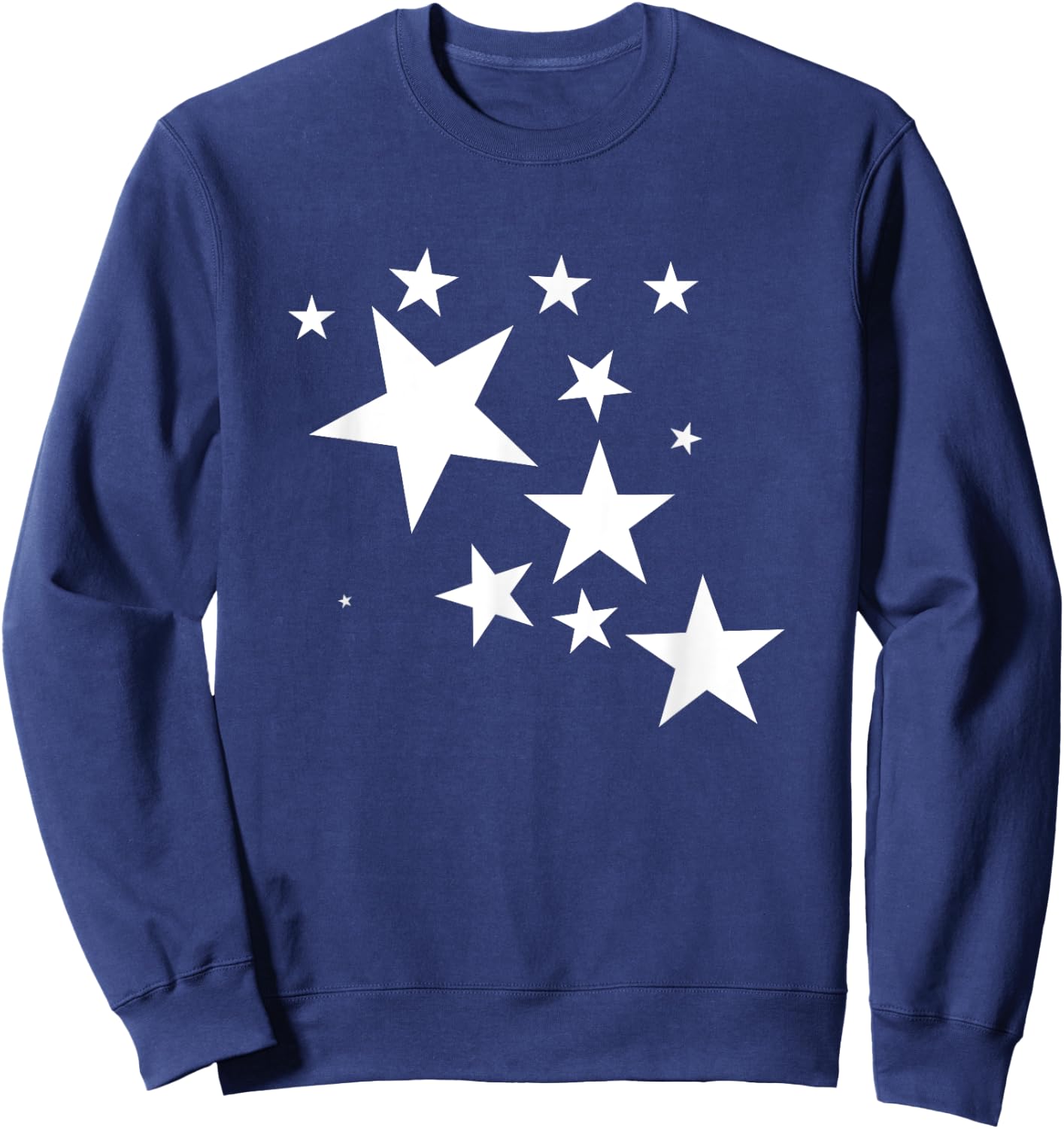White Stars Star-Pattern-Design Costume Gift Men Women Kids Sweatshirt - Sweatshirt | Navy