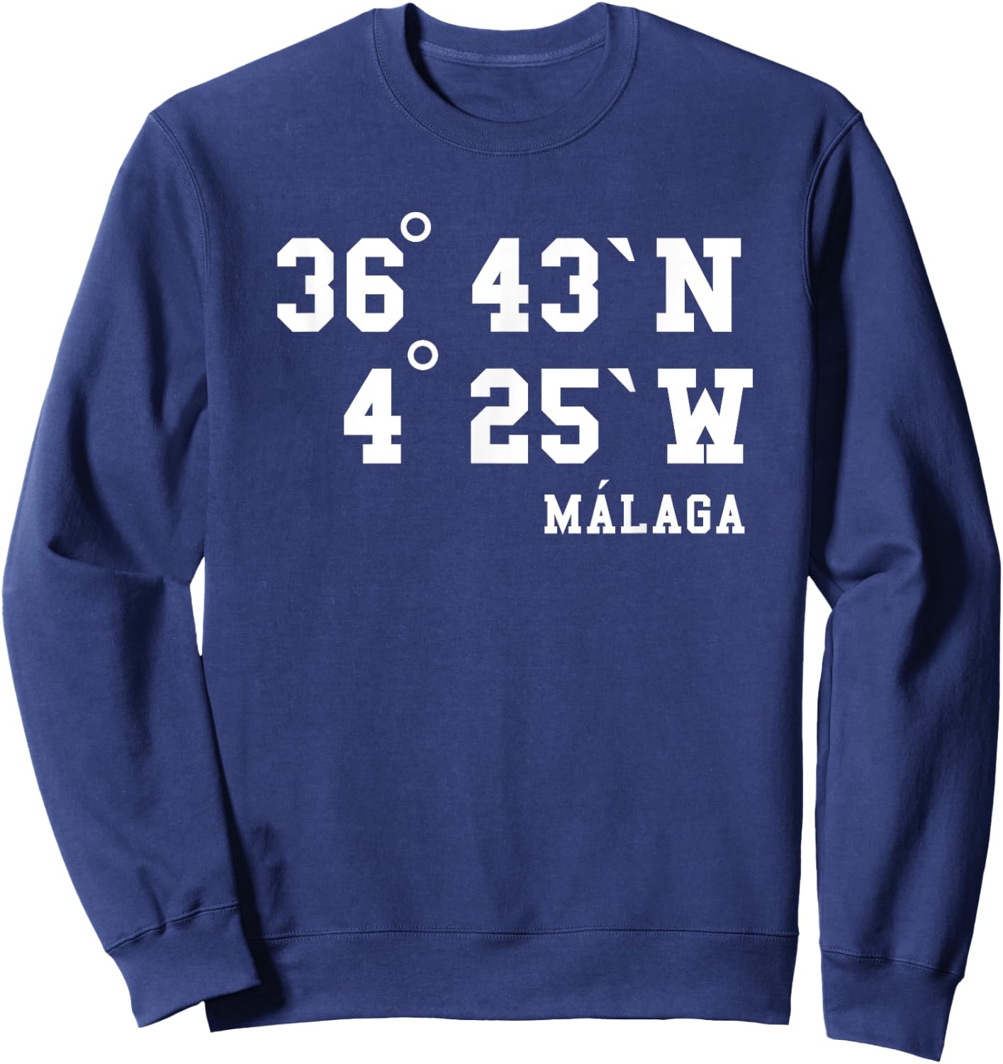 Málaga Koordinaten Design Urlaub Spanien Andalusien Malaga Sweatshirt - Sweatshirt | Navy