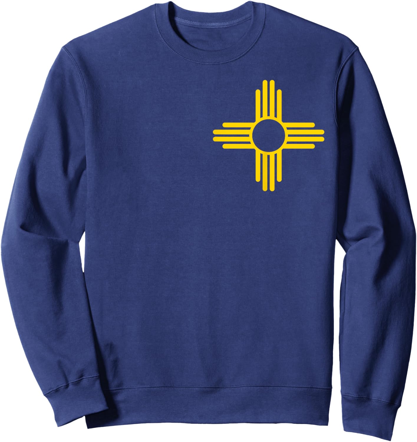 New Mexico Flag Yellow Zia Sun Symbol Sweatshirt - Sweatshirt | Navy