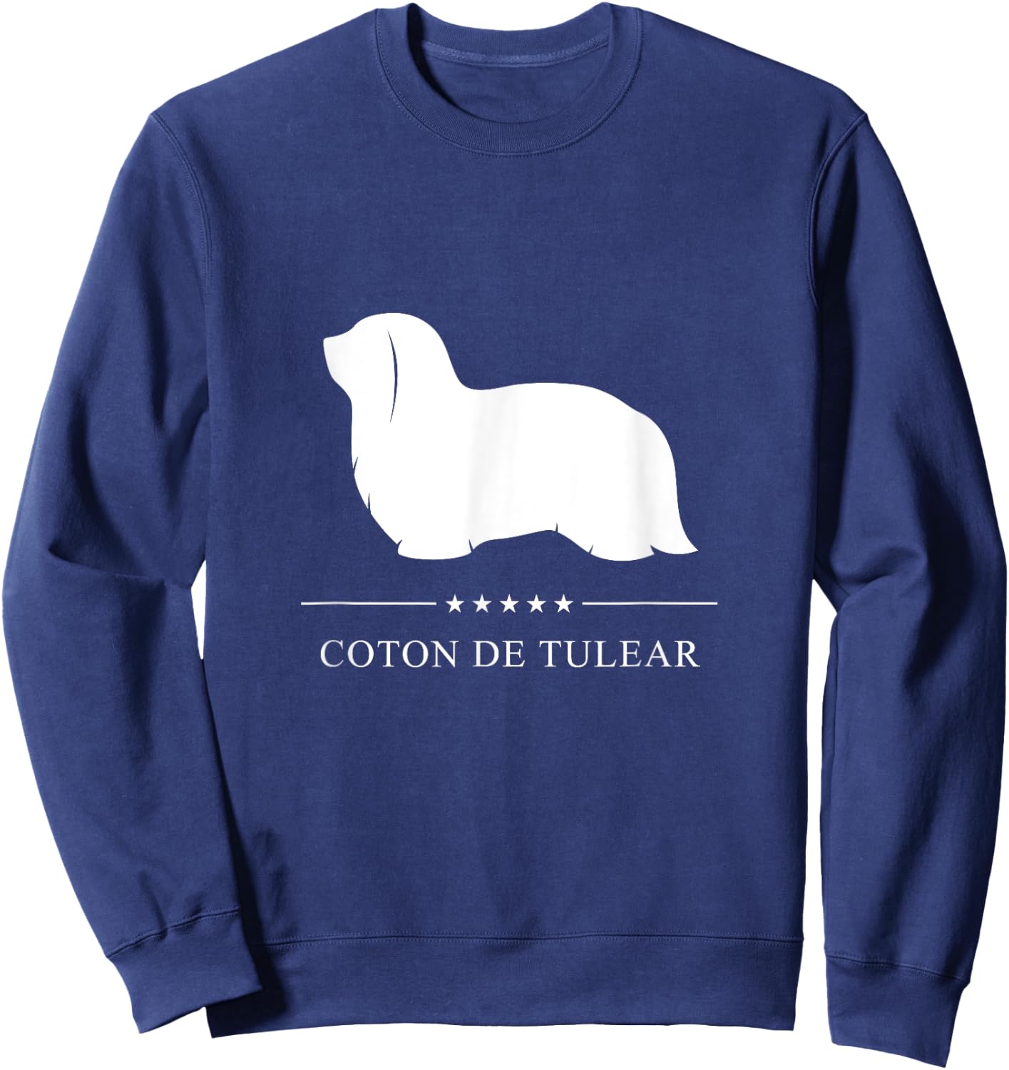 Coton de Tulear Dog White Silhouette Women Girls Kids Sweatshirt - Sweatshirt | Navy