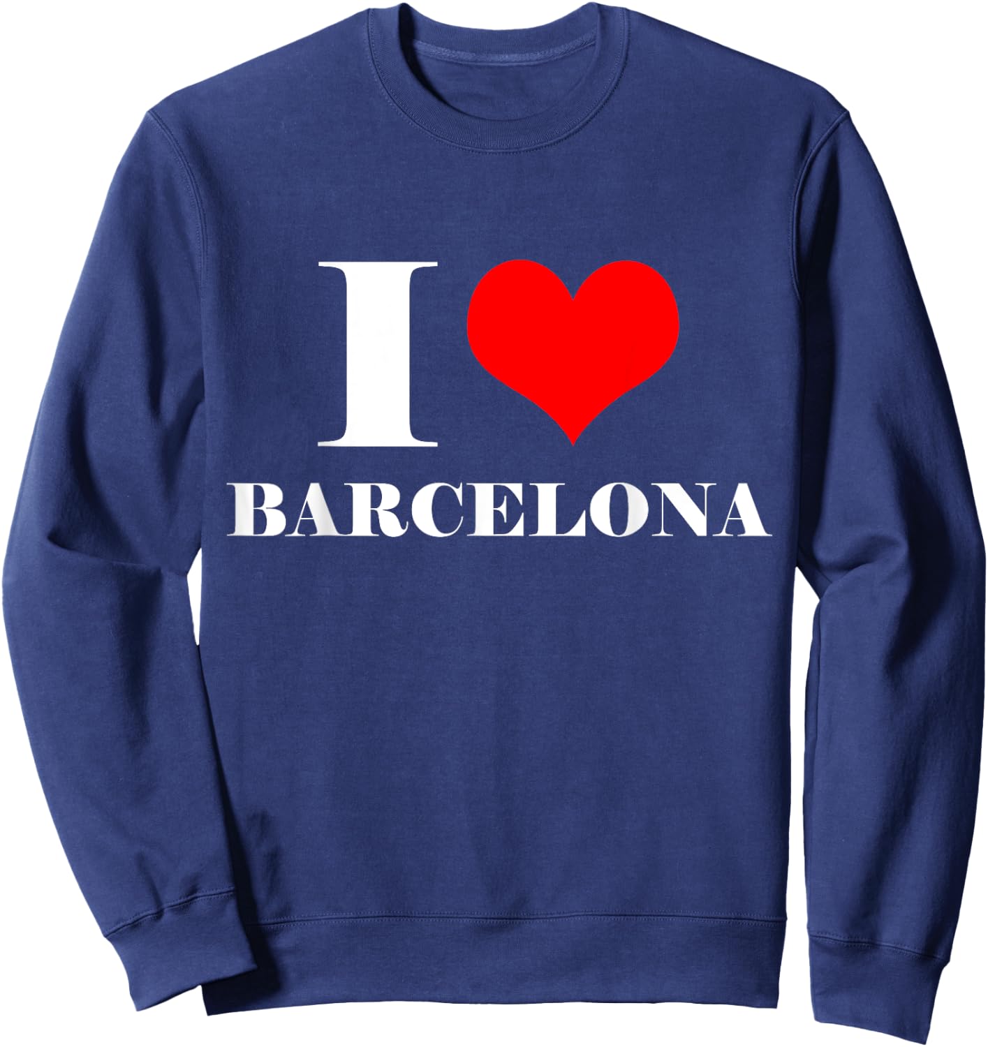 World-Designs I Love Barcelona , I Heart Barcelona , Spain Shirt, Black, -Adults, Short Sleeve, Small Sweatshirt - Sweatshirt | Navy