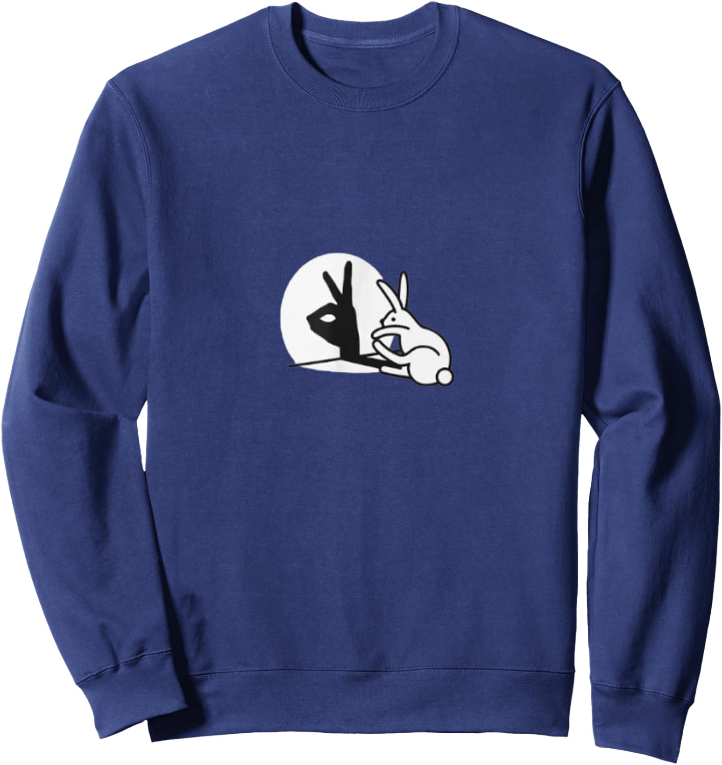 Funny Rabbit hand shadow puppets humor Sweatshirt - Sweatshirt | Navy