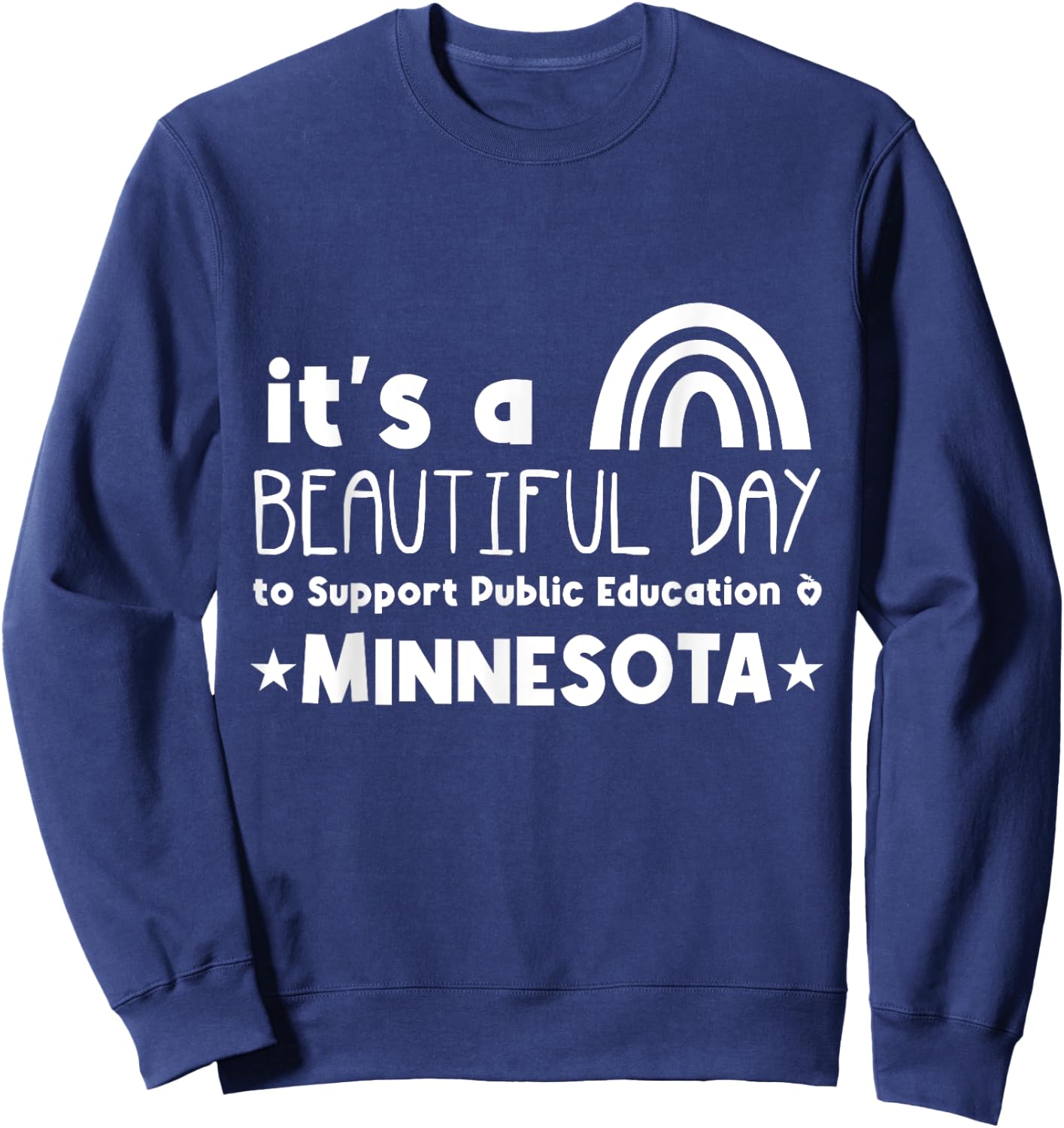 Support Public Education Teacher Red for Ed Minnesota Women Kids Sweatshirt - Sweatshirt | Navy