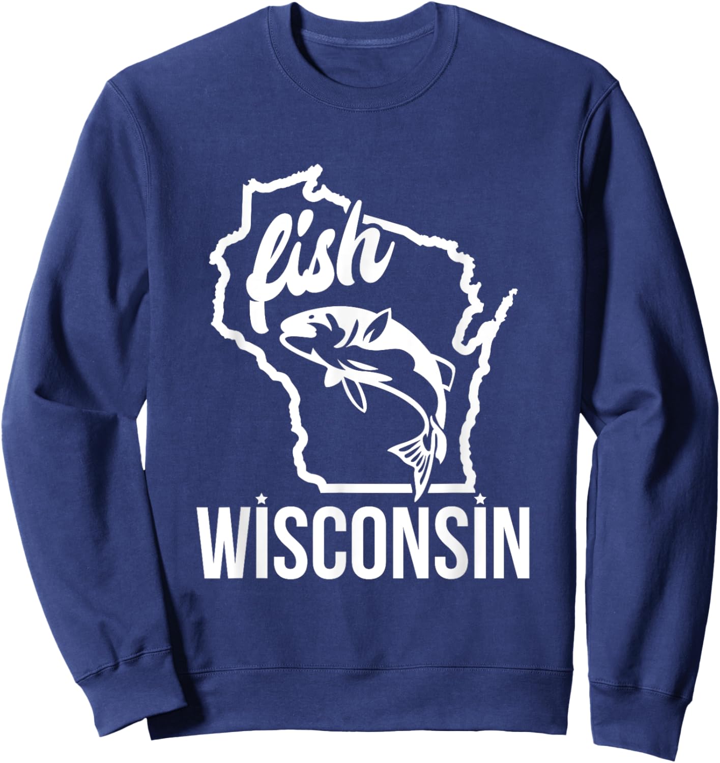 Fish Wisconsin Fishing Lover Sweatshirt - Sweatshirt | Navy