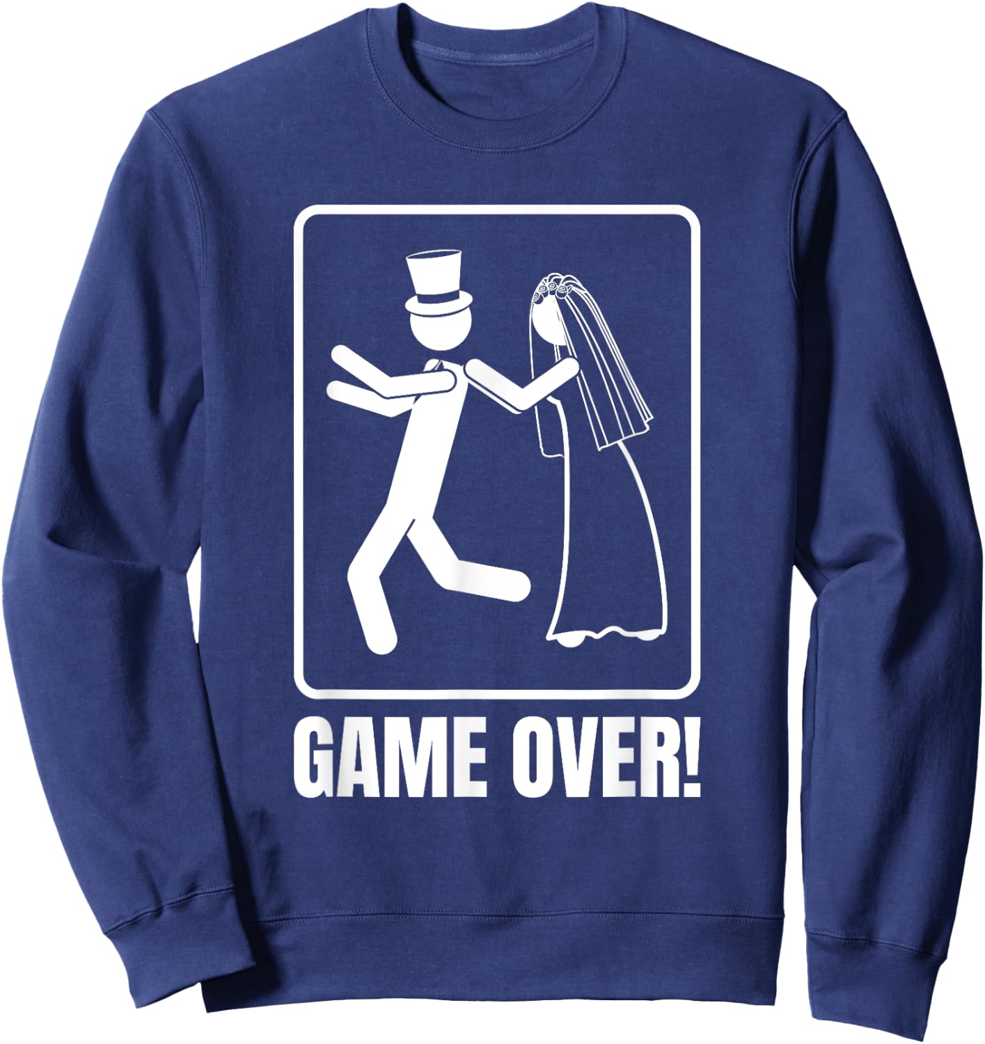 Groom Groom Stag Party GAME OVER , Black, S Sweatshirt - Sweatshirt | Navy