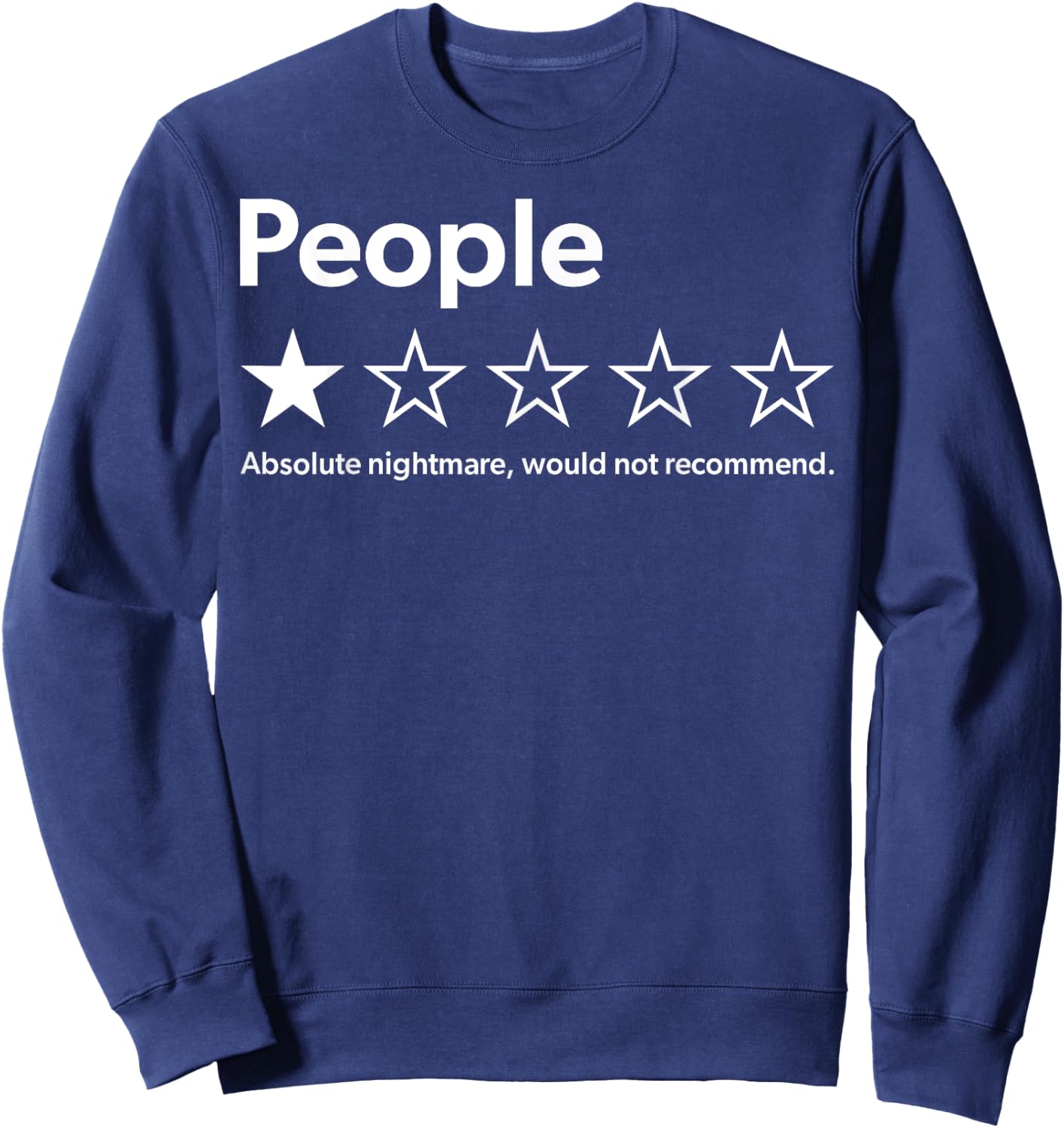 Funny People Rating Shirt - Adults - Black - Small - Short Sleeve - - Retro - Polyester - - Letter Print - Lightweight, Classic fit, Zipper closure Sweatshirt - Sweatshirt | Navy
