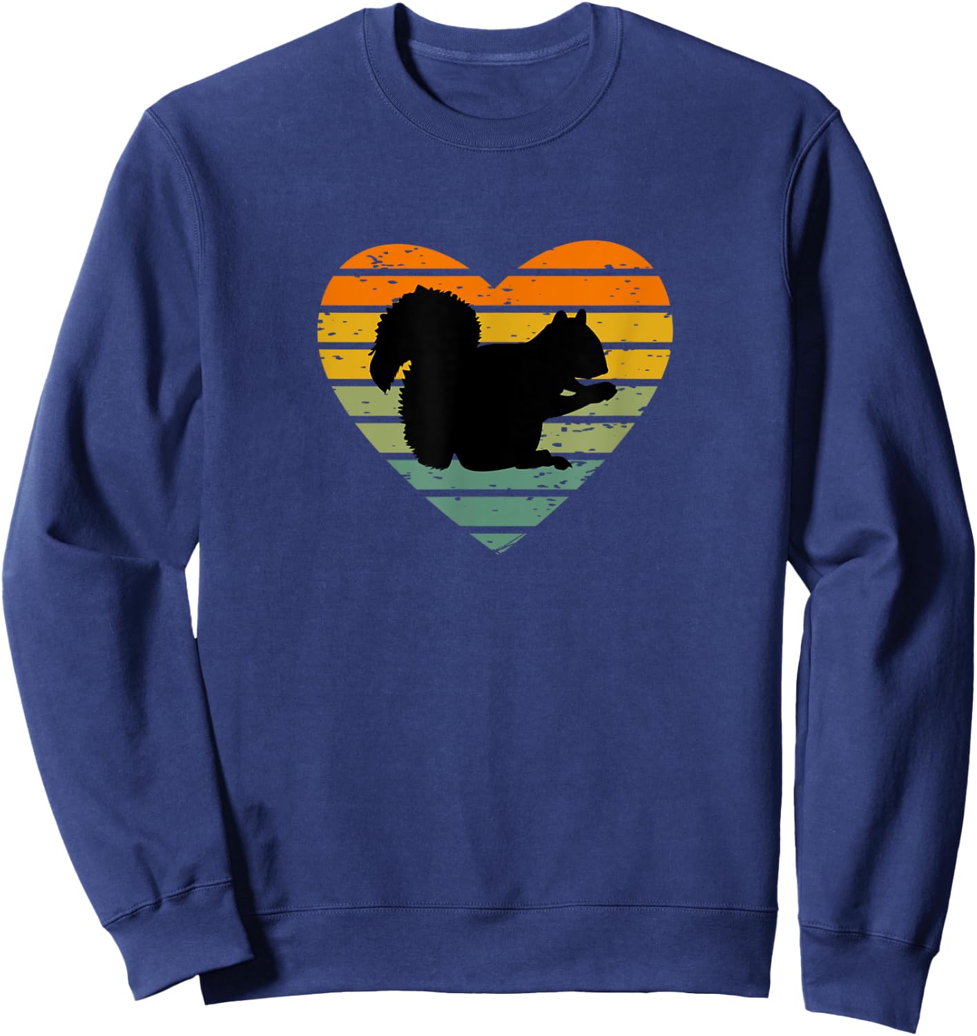 Ich liebe Eichhörnchen Retro Herz Nagetier Eichhörnchenfan Sweatshirt - Sweatshirt | Navy