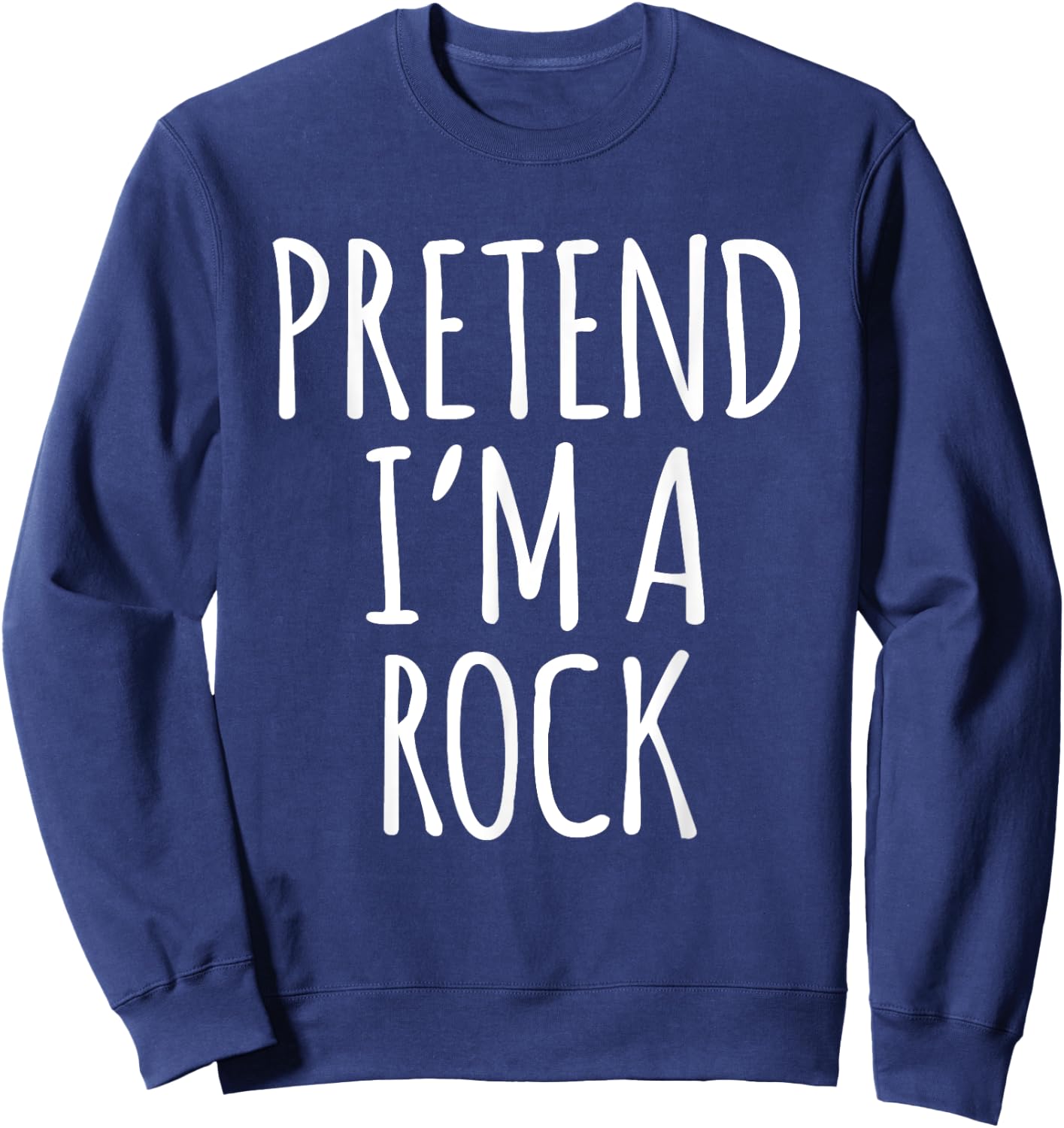 Funny Lazy Halloween Costume Shirt - Rock Boulder Gravel Sweatshirt - Sweatshirt | Navy