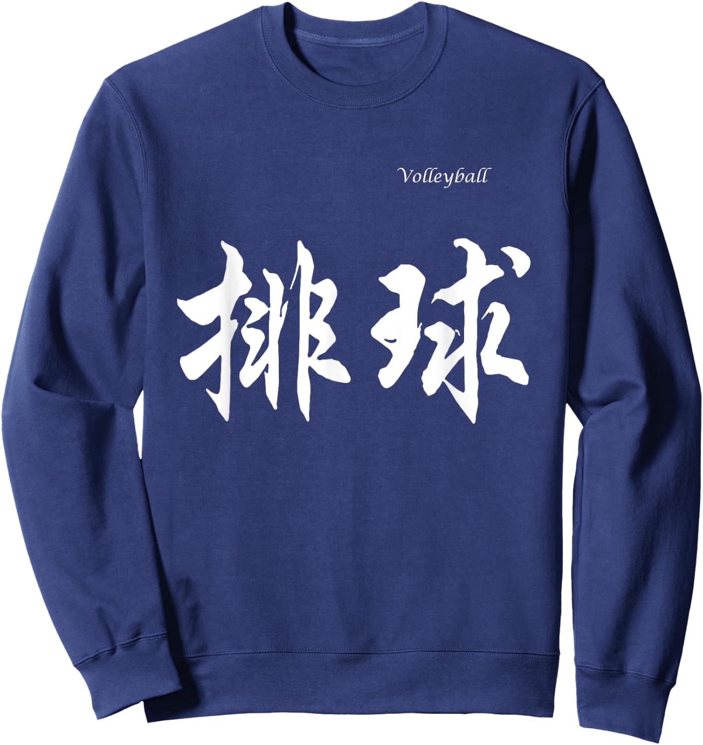 Volleyball in Chinese Characters Calligraphy Sweatshirt - Sweatshirt | Navy