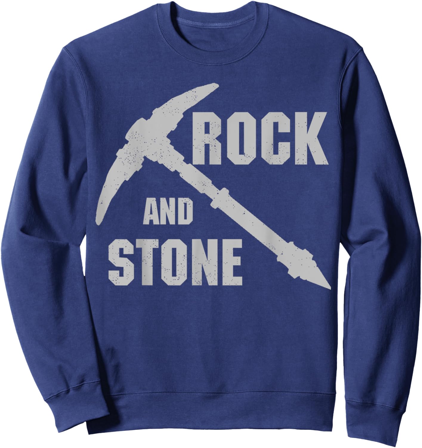 Rock and Stone! - Grey Design Vintage Sweatshirt - Sweatshirt | Navy