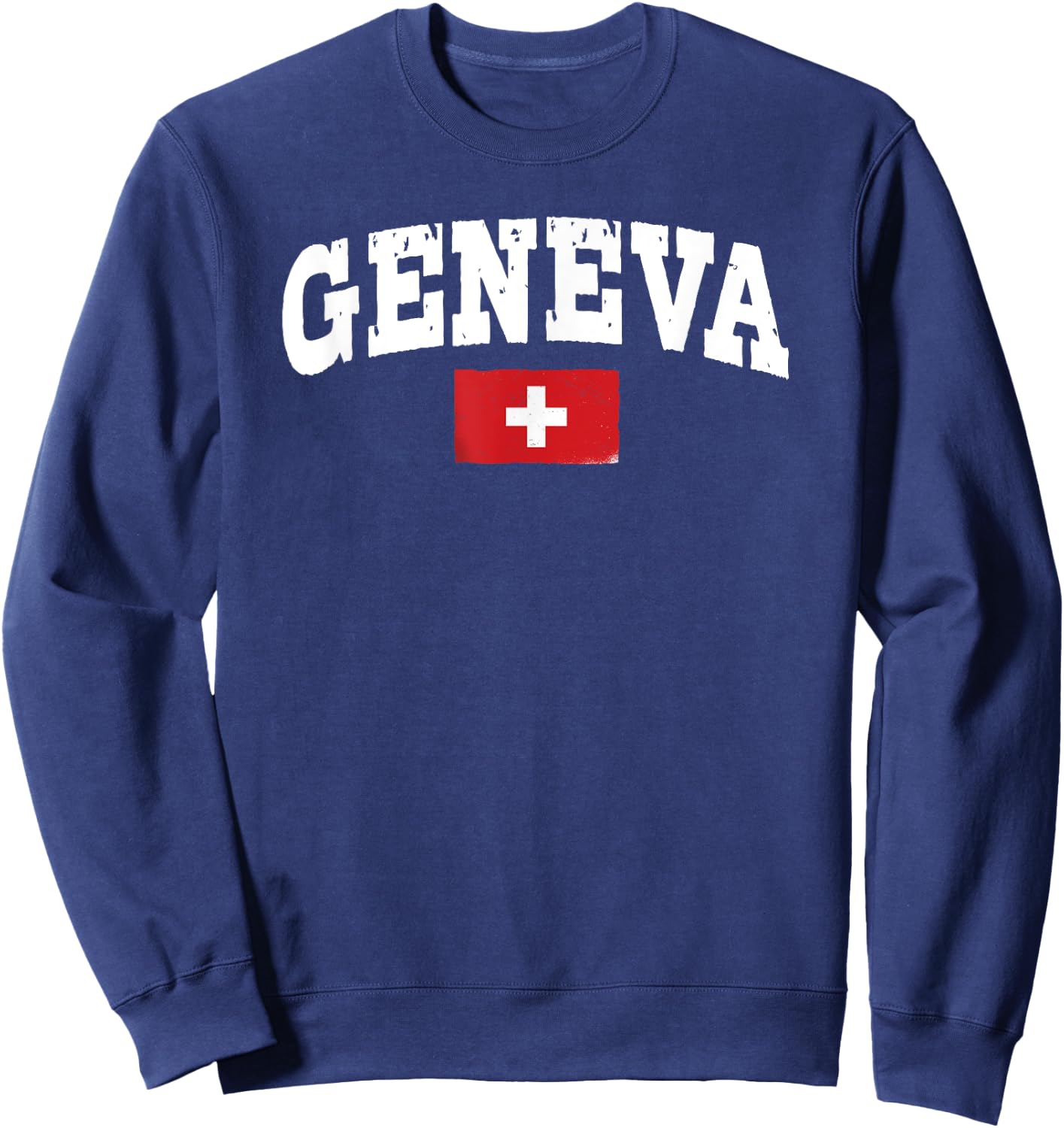 Geneva Swiss Flag Wear Lake Geneva Switzerland Sweatshirt - Sweatshirt | Navy