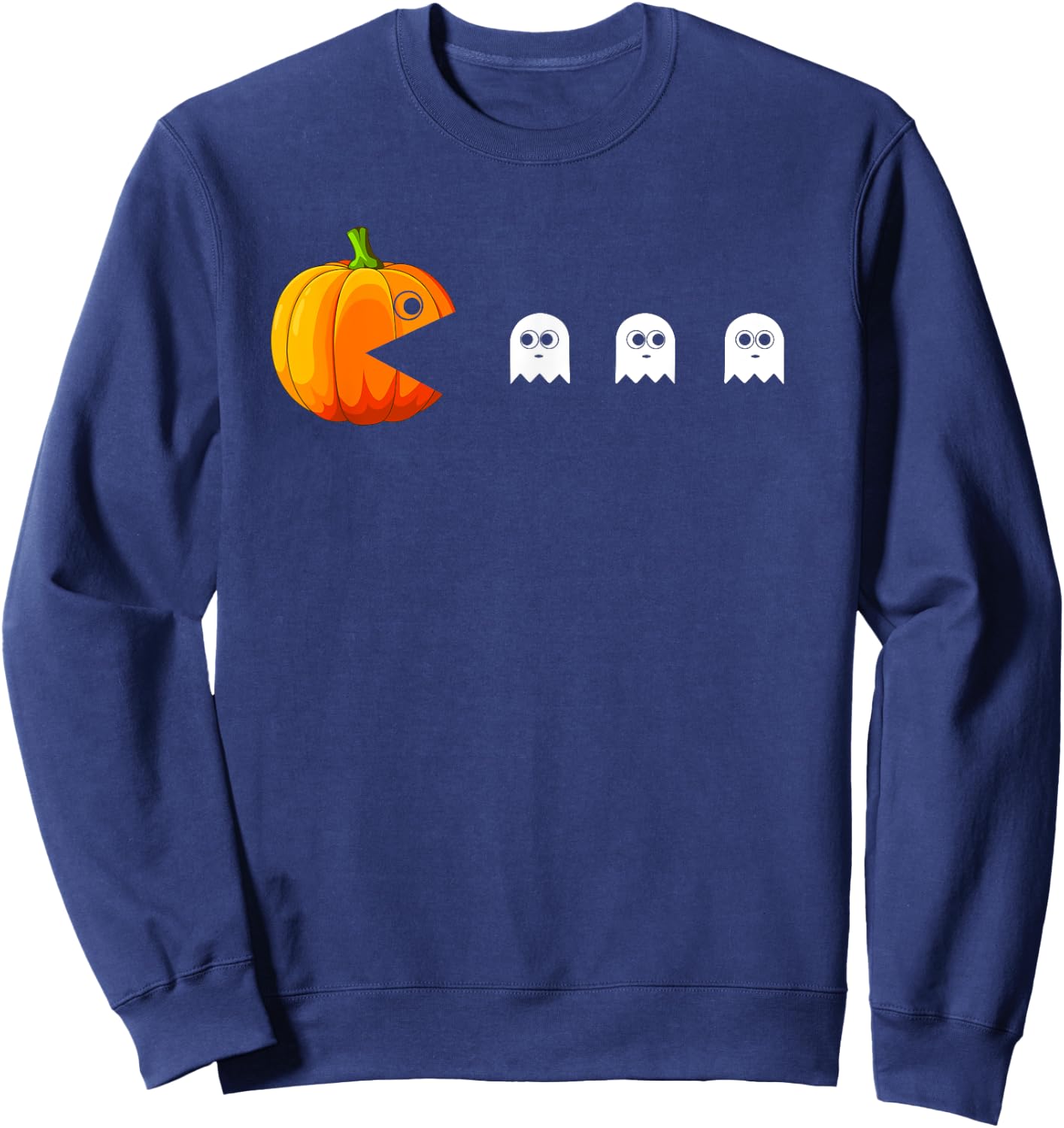Funny Pumpkin Eating Ghosts Halloween For Boys Girls Kids Sweatshirt - Sweatshirt | Navy