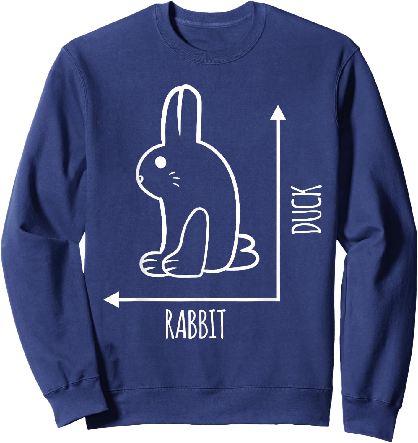 Funny Rabbit Duck Graph Rabbit Bird Animal Lover Sweatshirt - Sweatshirt | Navy
