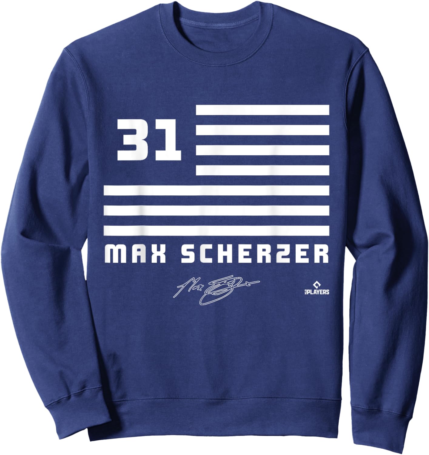 Max Scherzer Flag Name Sweatshirt - Sweatshirt | Navy