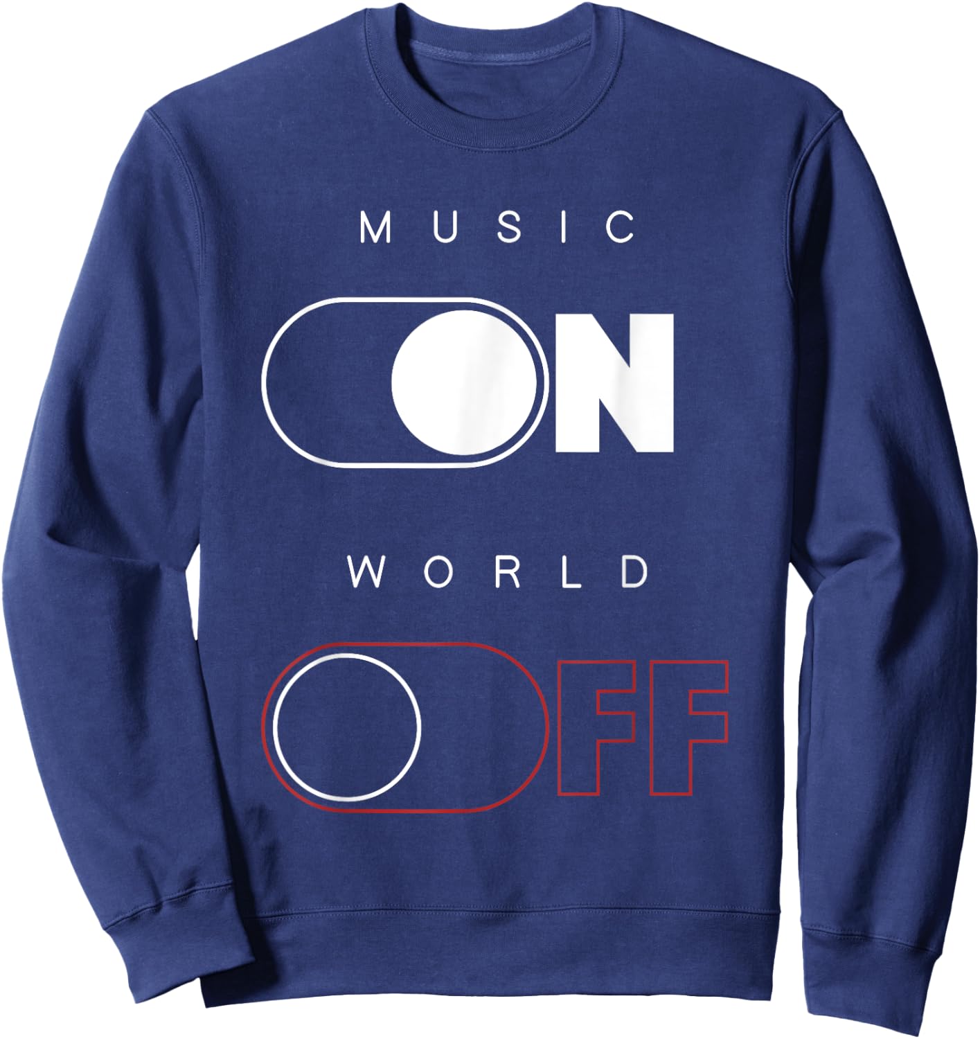 Music On World Off Sweatshirt - Sweatshirt | Navy