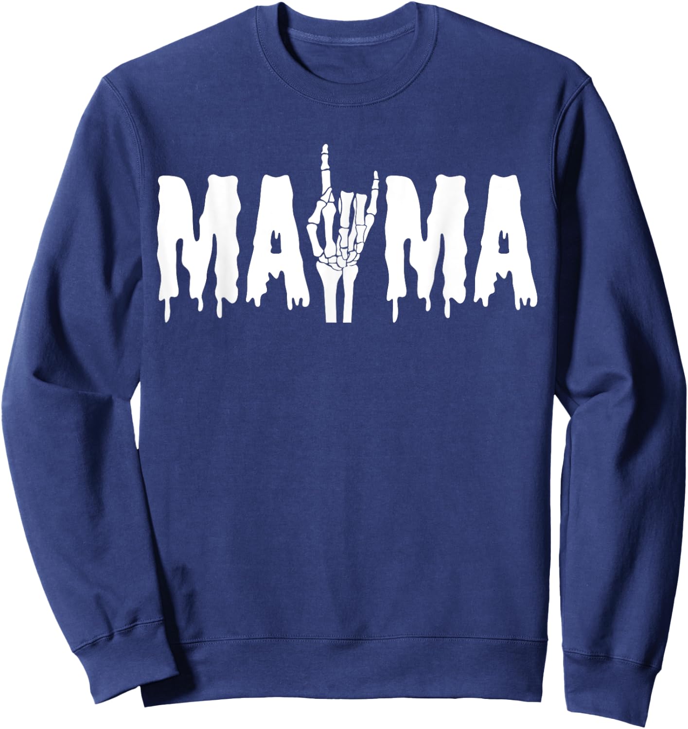 Mama Skeleton Hand Gothic Birthday Halloween Family Matching Sweatshirt - Sweatshirt | Navy