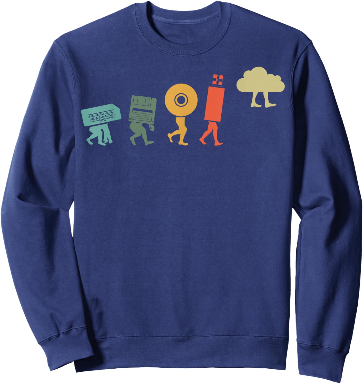 Retro Evolution Of Cloud Computing - Cloud Developer Sweatshirt - Sweatshirt | Navy