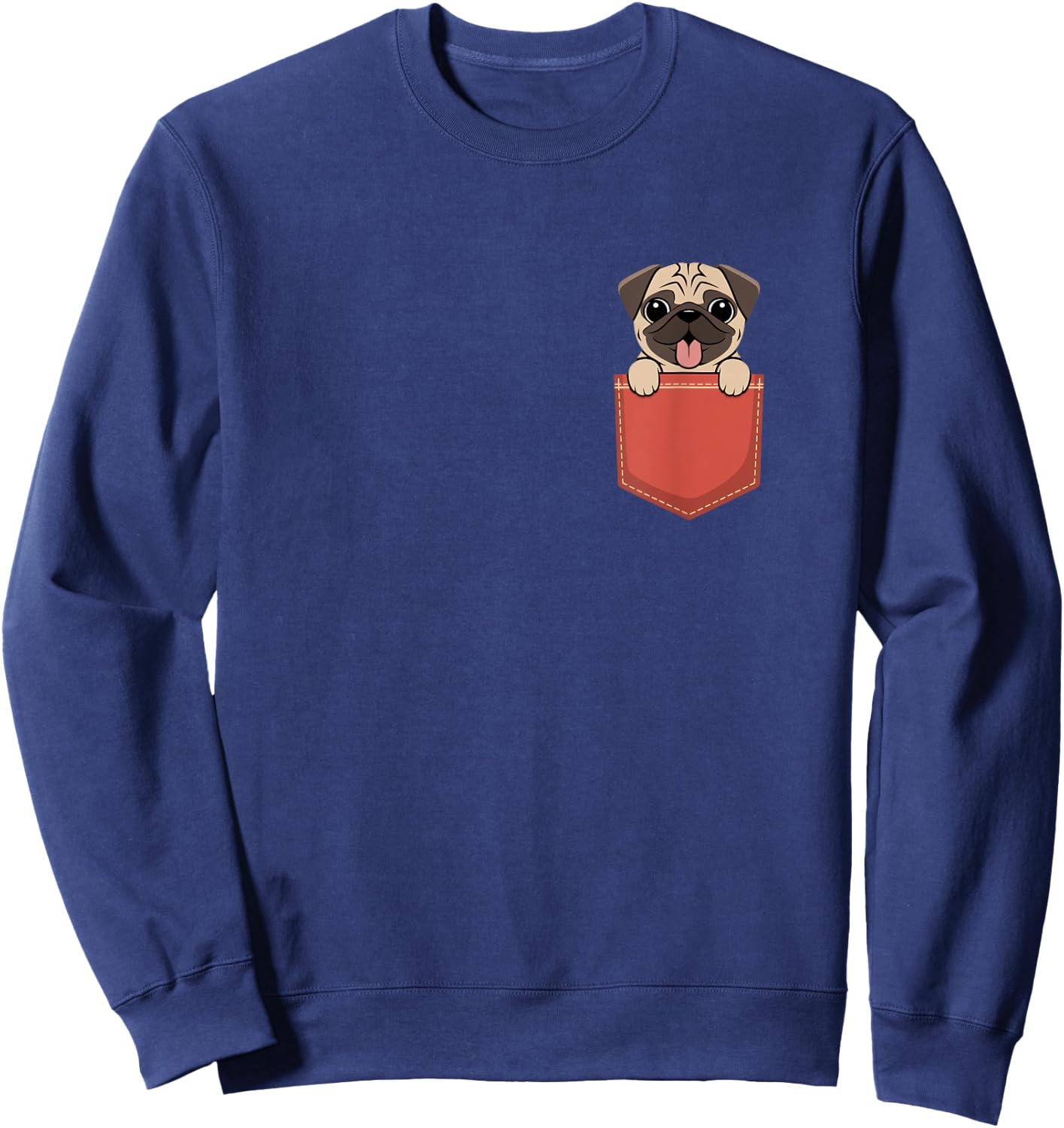 Pugs In Pocket Dog Owner Cute Puppy Lover Sweatshirt - Sweatshirt | Navy