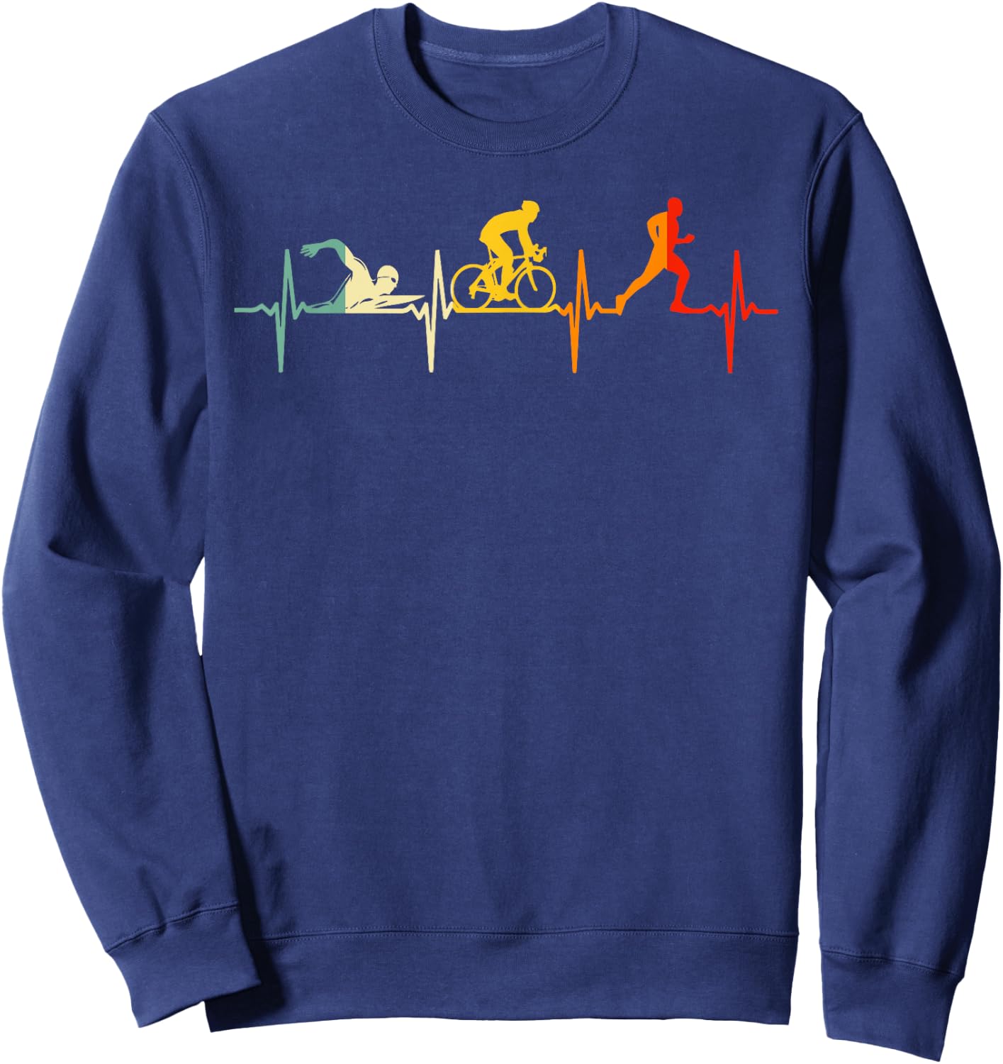 Cool Triathlon Art Women Triathlete Endurance Sport Sweatshirt - Sweatshirt | Navy